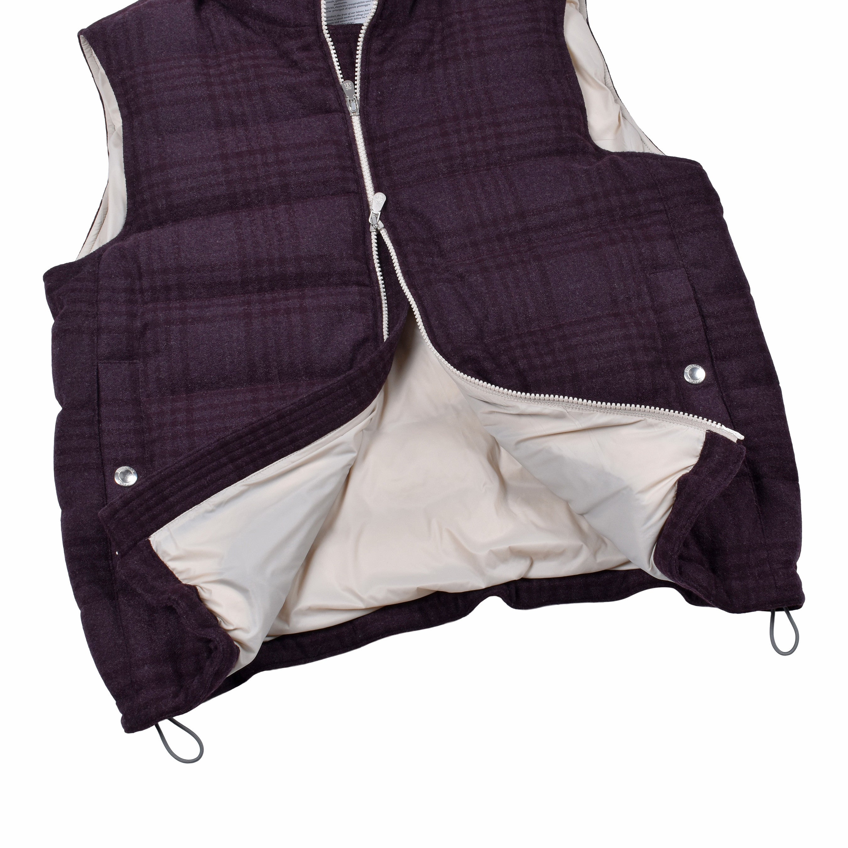 BRUNELLO CUCINELLI MEN'S CASHMERE BLEND QUILTED PUFFER BIKER VEST
