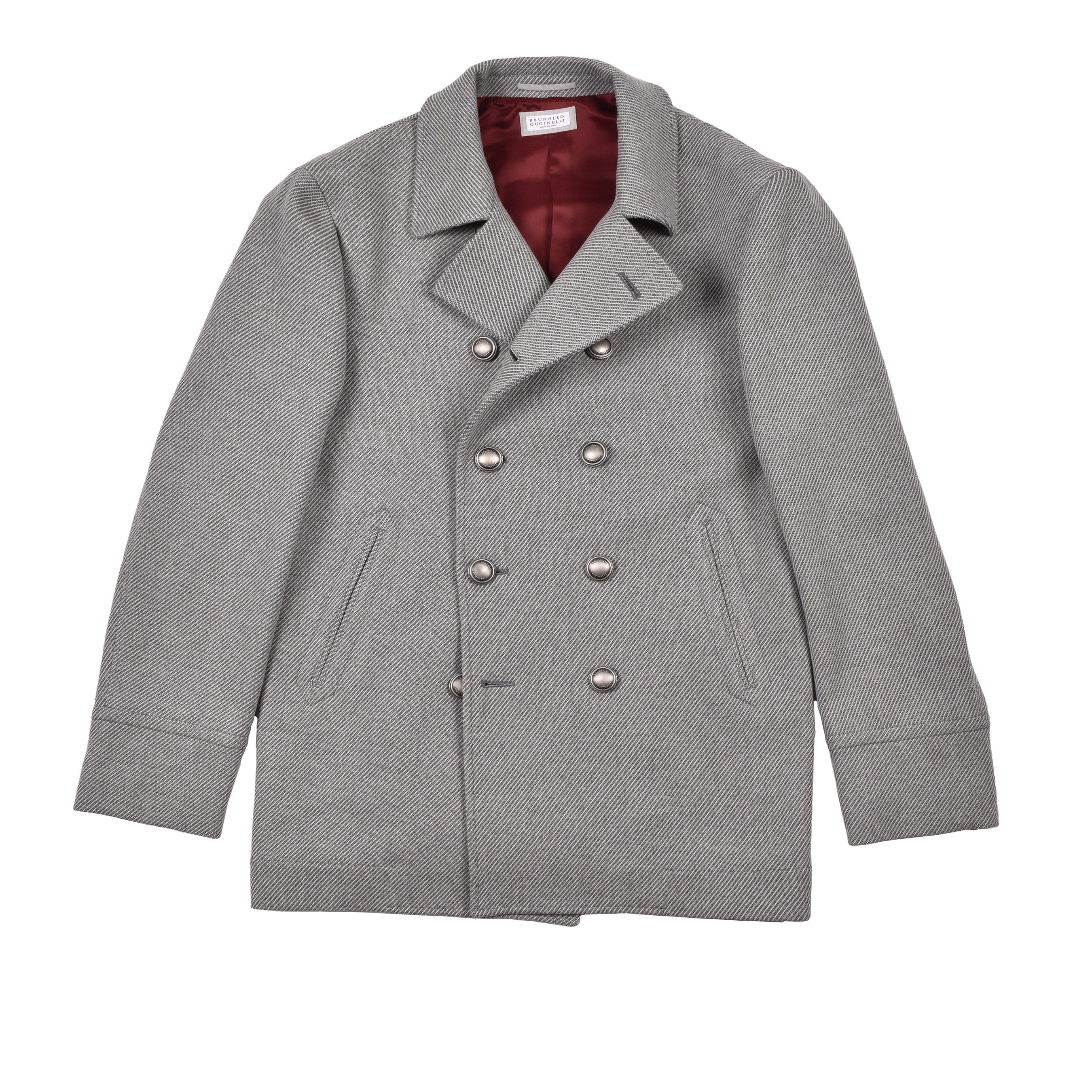 BRUNELLO CUCINELLI MEN'S LIGHT GREY WOOL JACKET