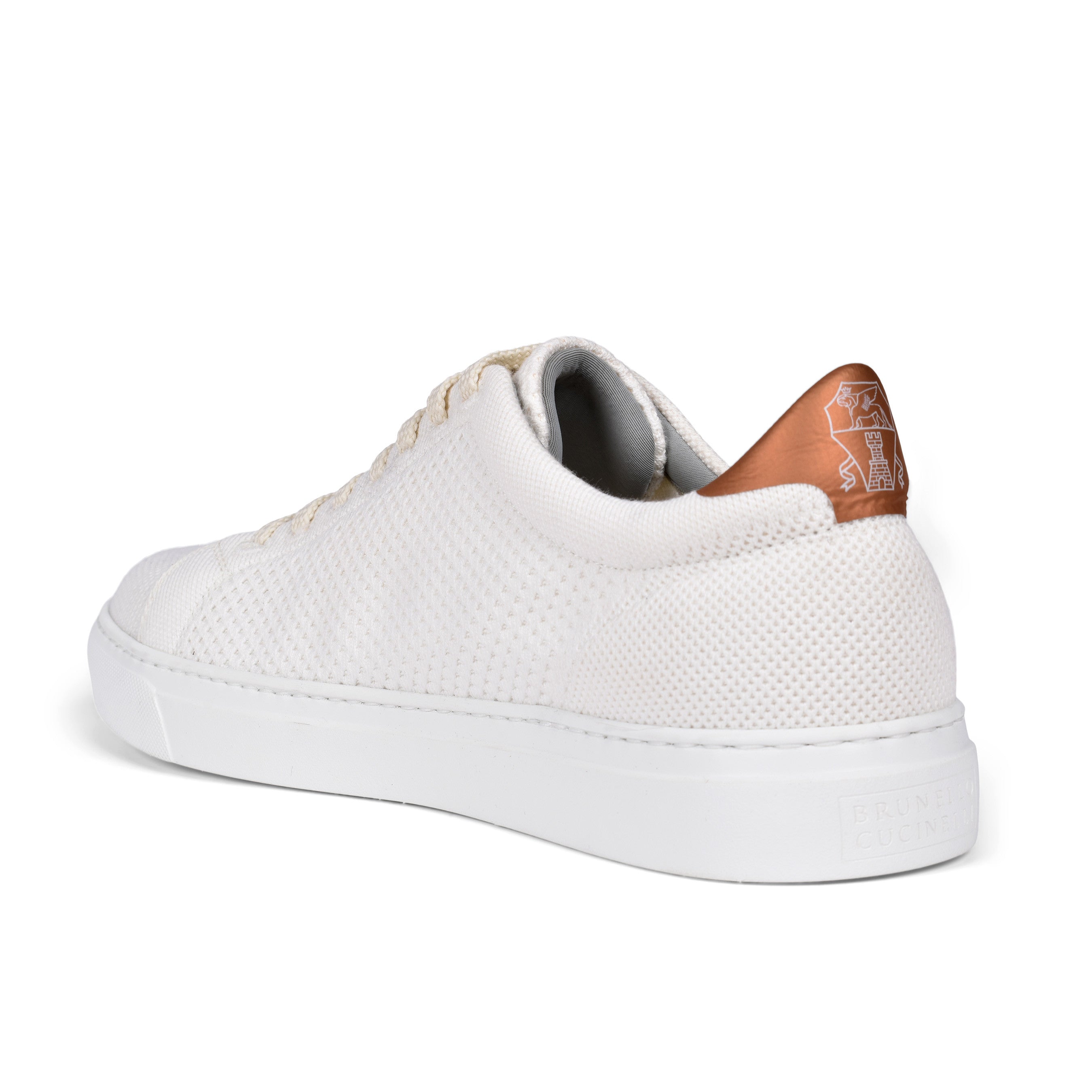 BRUNELLO CUCINELLI MEN'S WHITE LOW TOP CASUAL KNIT FASHION SNEAKERS SHOES NEW