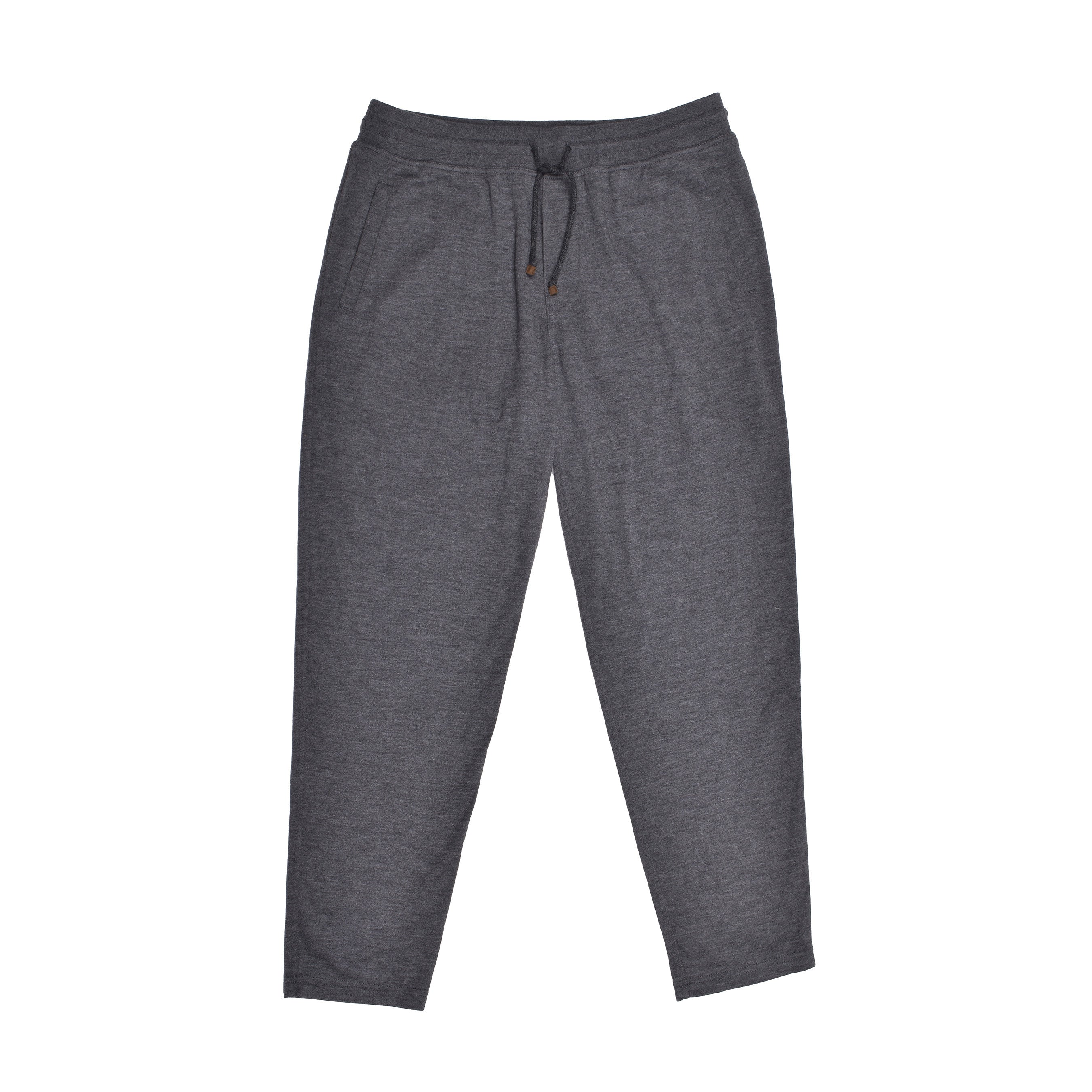BRUNELLO CUCINELLI MEN'S GRAY CASHMERE DRAWSTRING TROUSERS