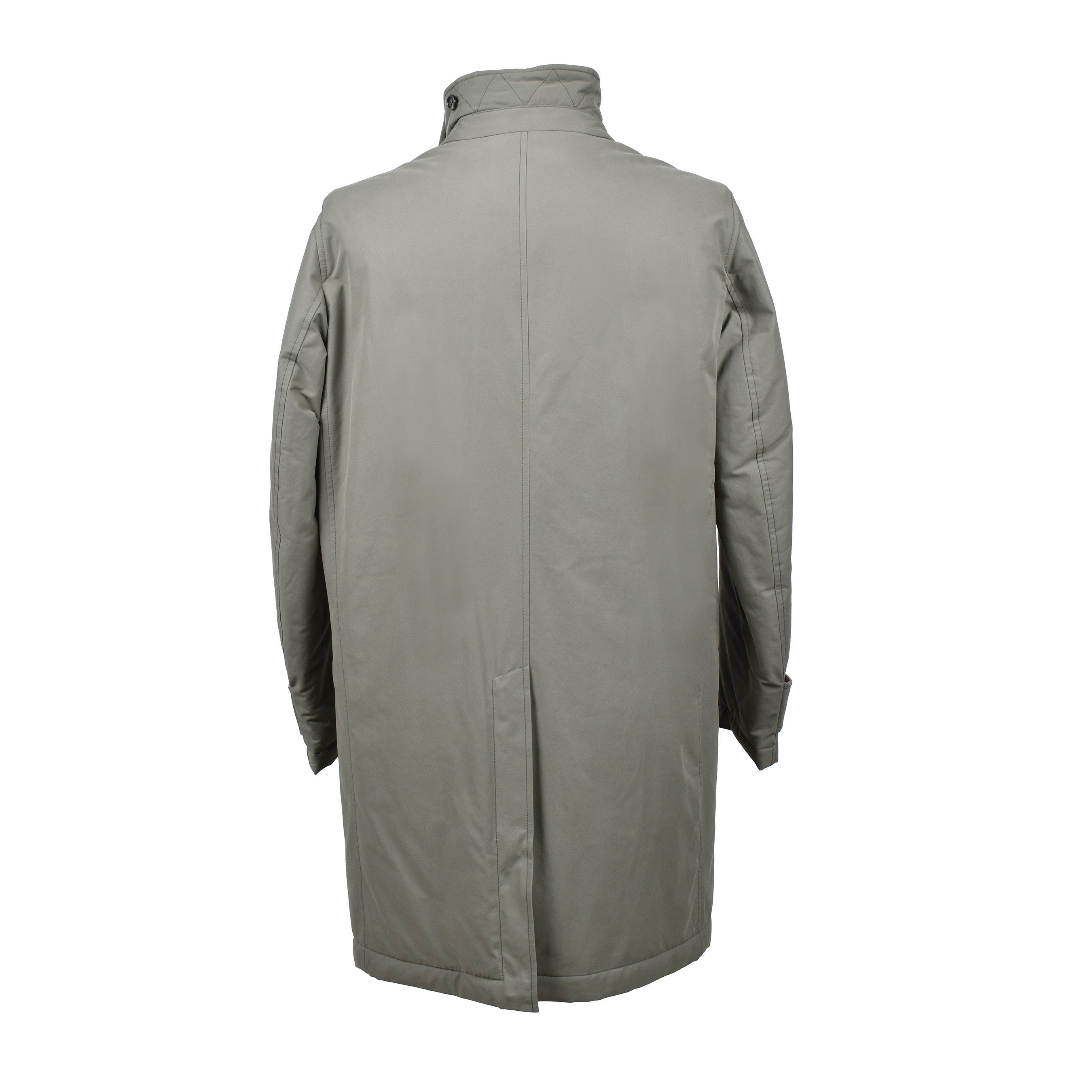BRUNELLO CUCINELLI MEN'S KAKI DOWN-FILLED TRENCH COAT