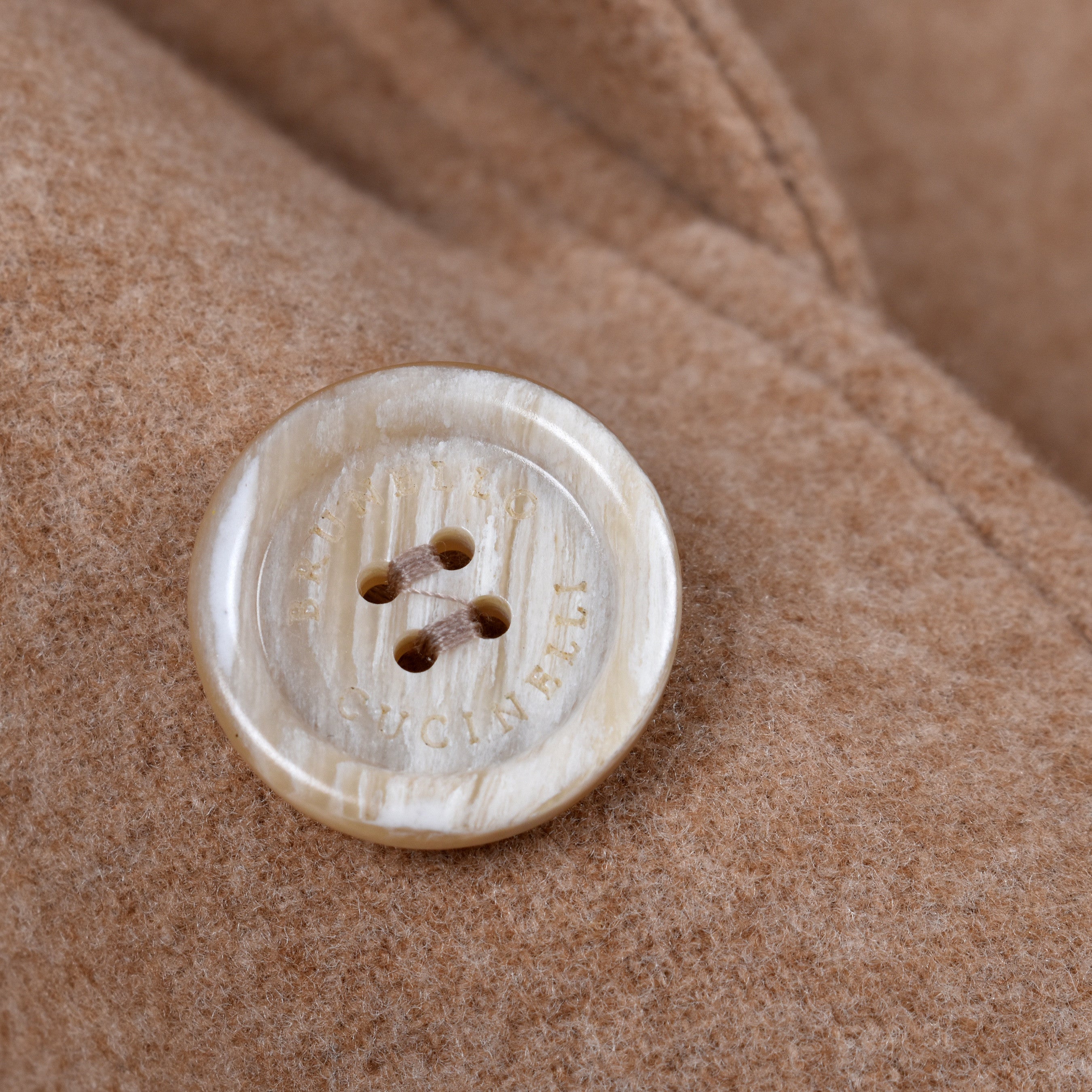 BRUNELLO CUCINELLI MEN'S LIGHT CAMEL CASHMERE BLEND LONG COAT