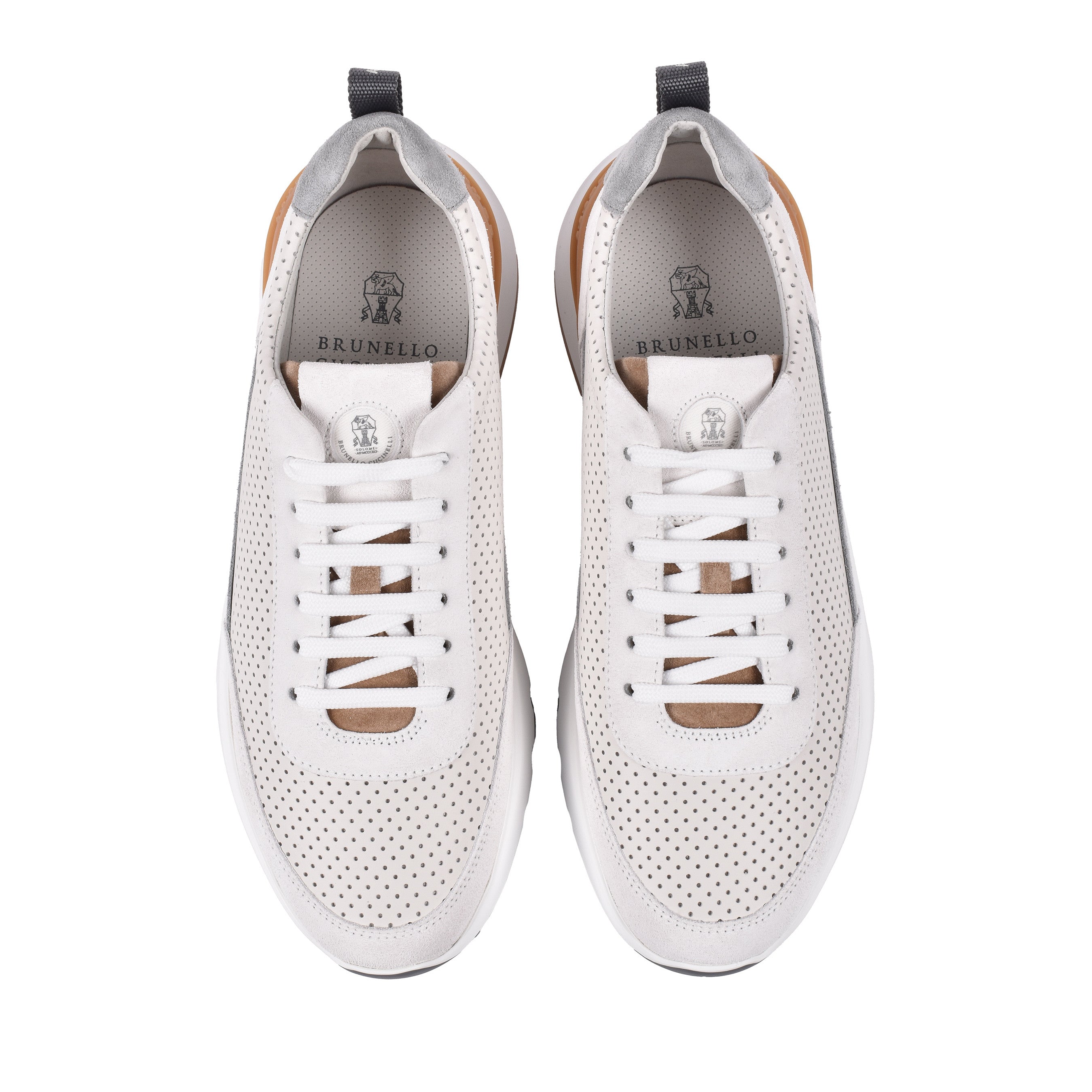BRUNELLO CUCINELLI MEN'S 100% LEATHER TWO TONE FASHION RUNNER SNEAKER SHOE NEW