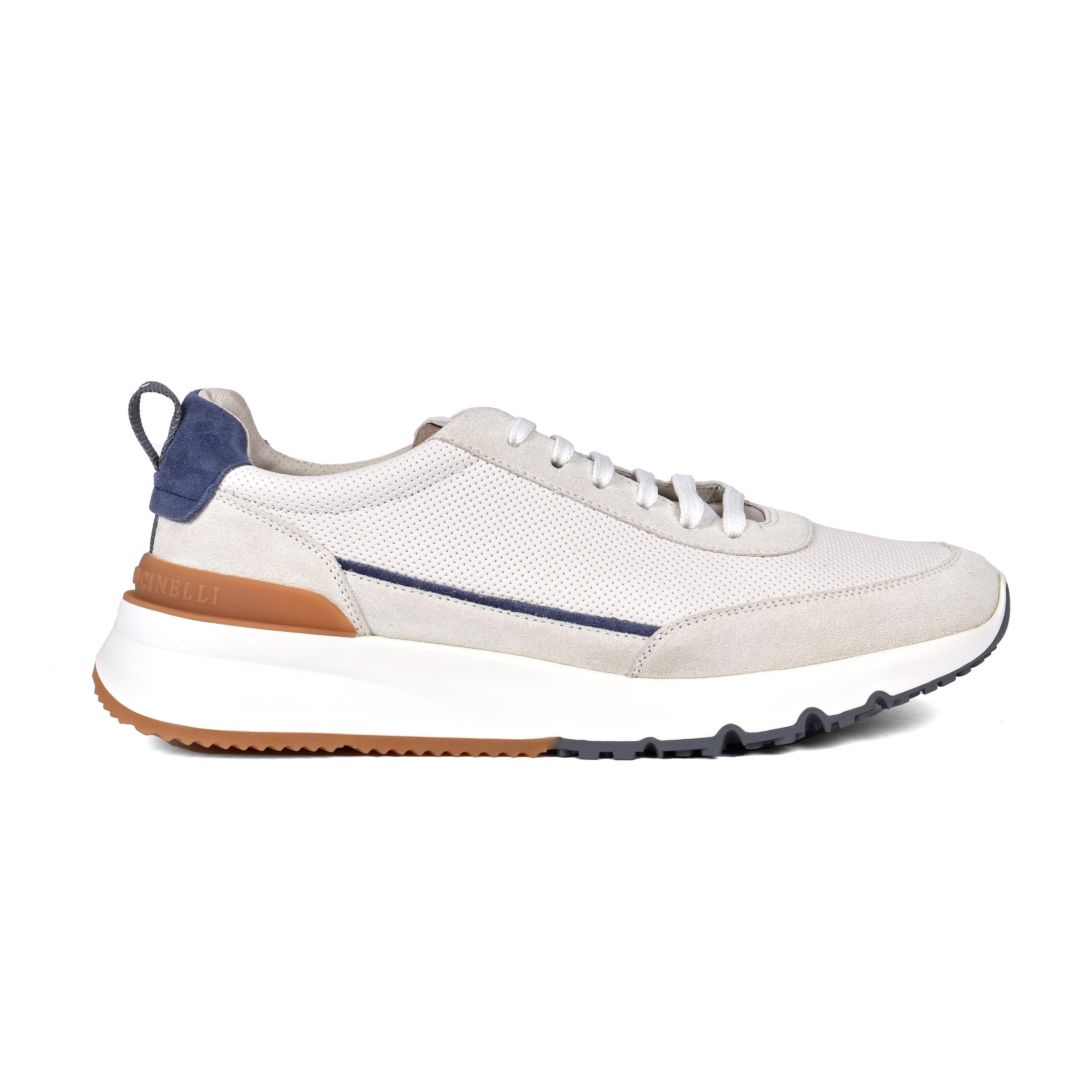 BRUNELLO CUCINELLI MEN'S 100% LEATHER TWO TONE FASHION RUNNER SNEAKERS SHOE NEW