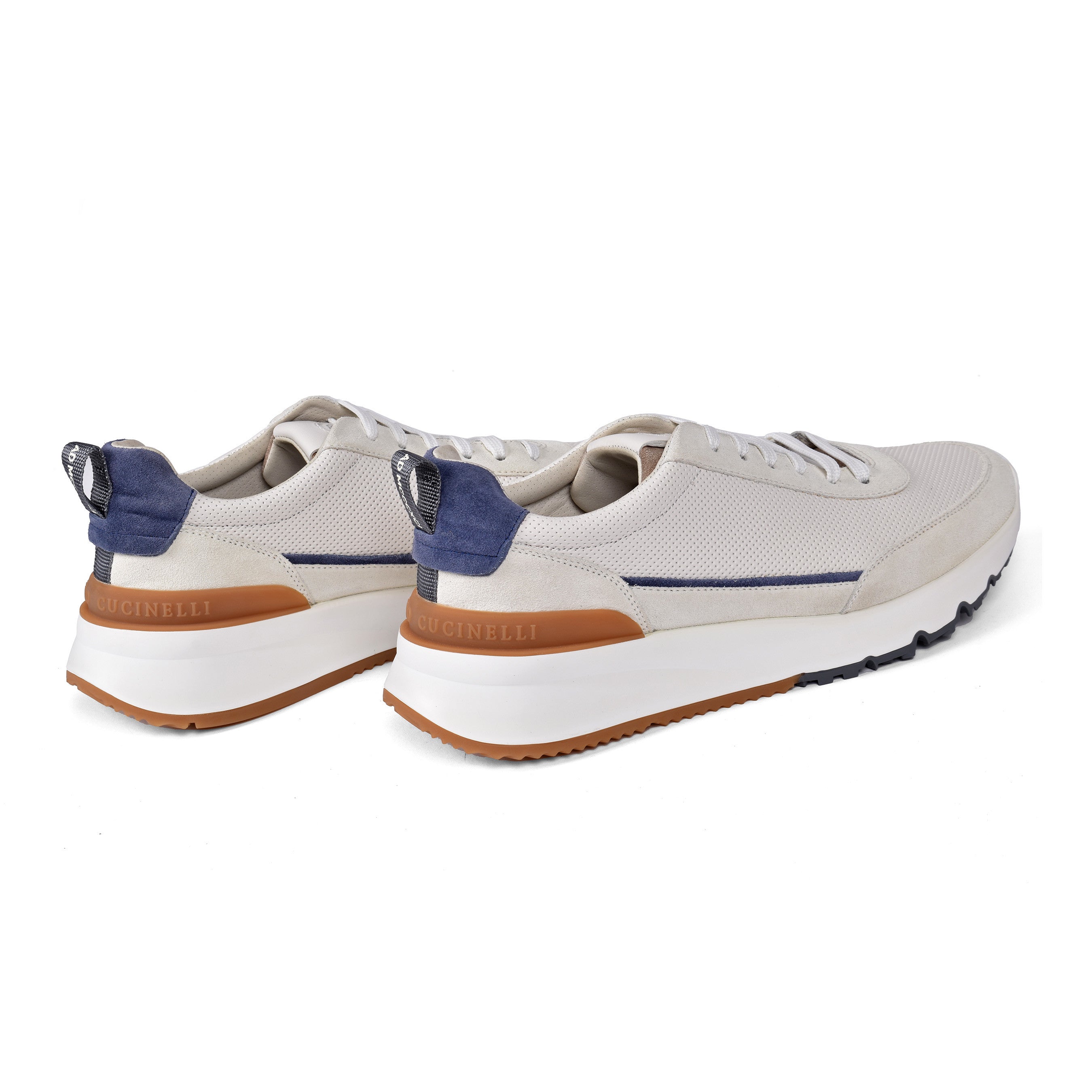 BRUNELLO CUCINELLI MEN'S 100% LEATHER TWO TONE FASHION RUNNER SNEAKERS SHOE NEW