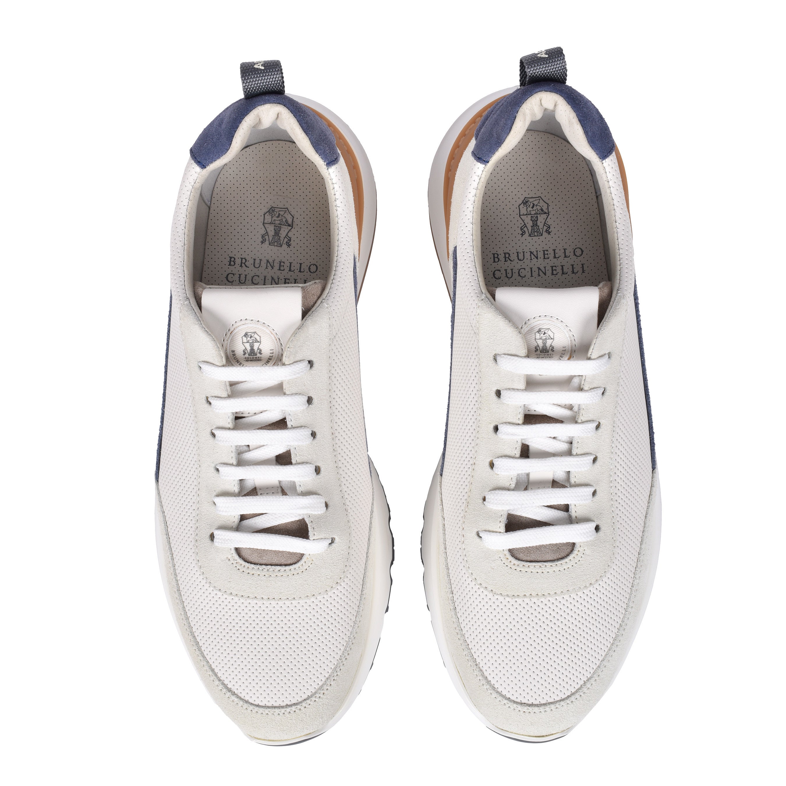BRUNELLO CUCINELLI MEN'S 100% LEATHER TWO TONE FASHION RUNNER SNEAKERS SHOE NEW