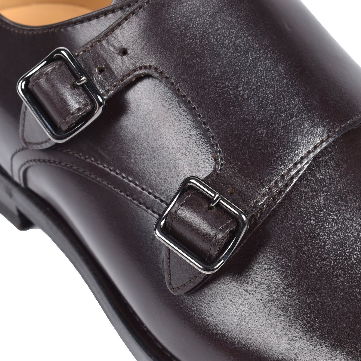 BRUNELLO CUCINELLI MEN'S DARK BROWN LEATHER MONK SHOES