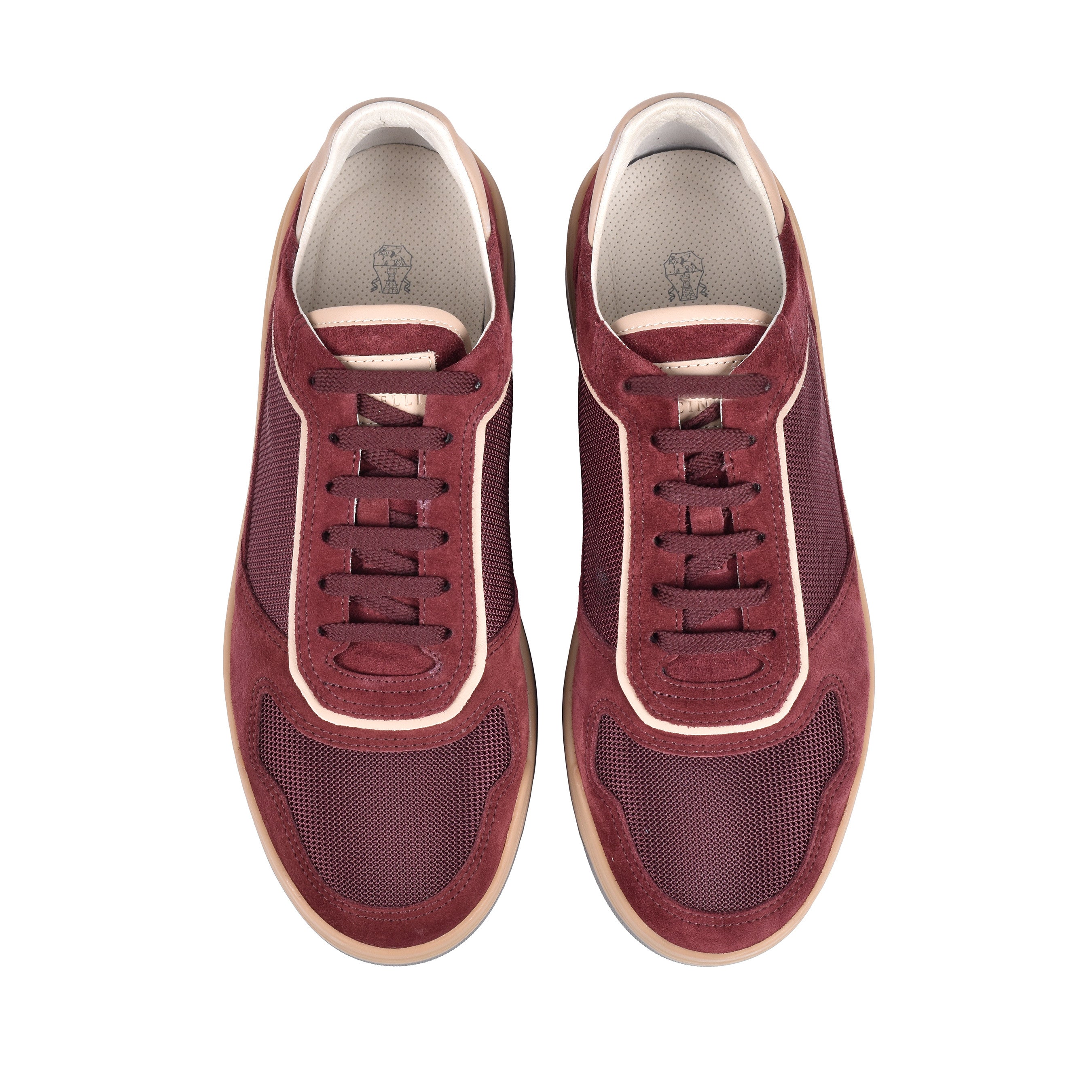 BRUNELLO CUCINELLI MEN'S 100% LEATHER TWO TONE FASHION RUNNER SNEAKERS SHOE NEW