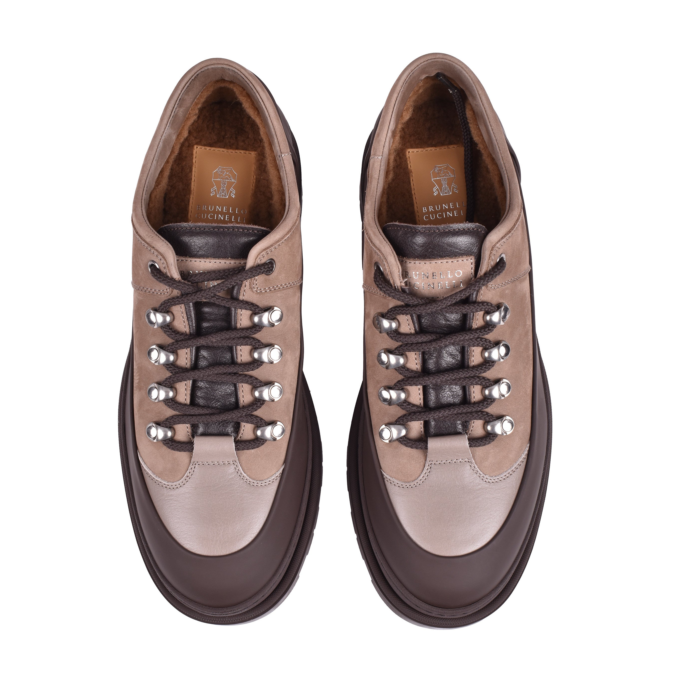 BRUNELLO CUCINELLI MEN'S 100% LEATHER HIKING STYLE LOW TOP CASUAL SHOE NEW