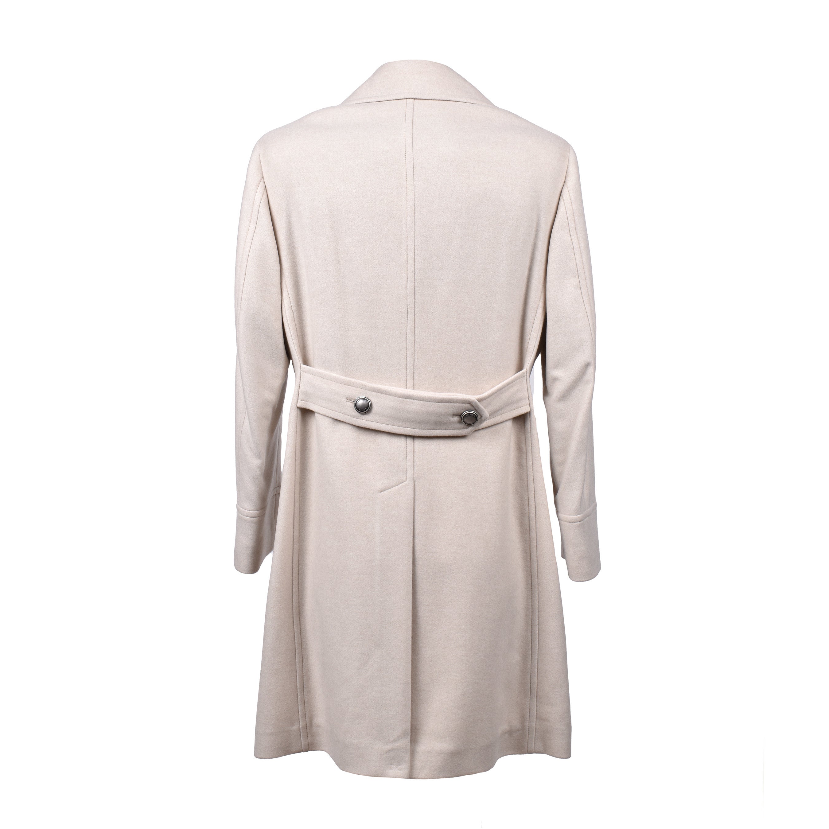 BRUNELLO CUCINELLI MEN'S SAND CASHMERE DOUBLE-BREASTED LONG COAT