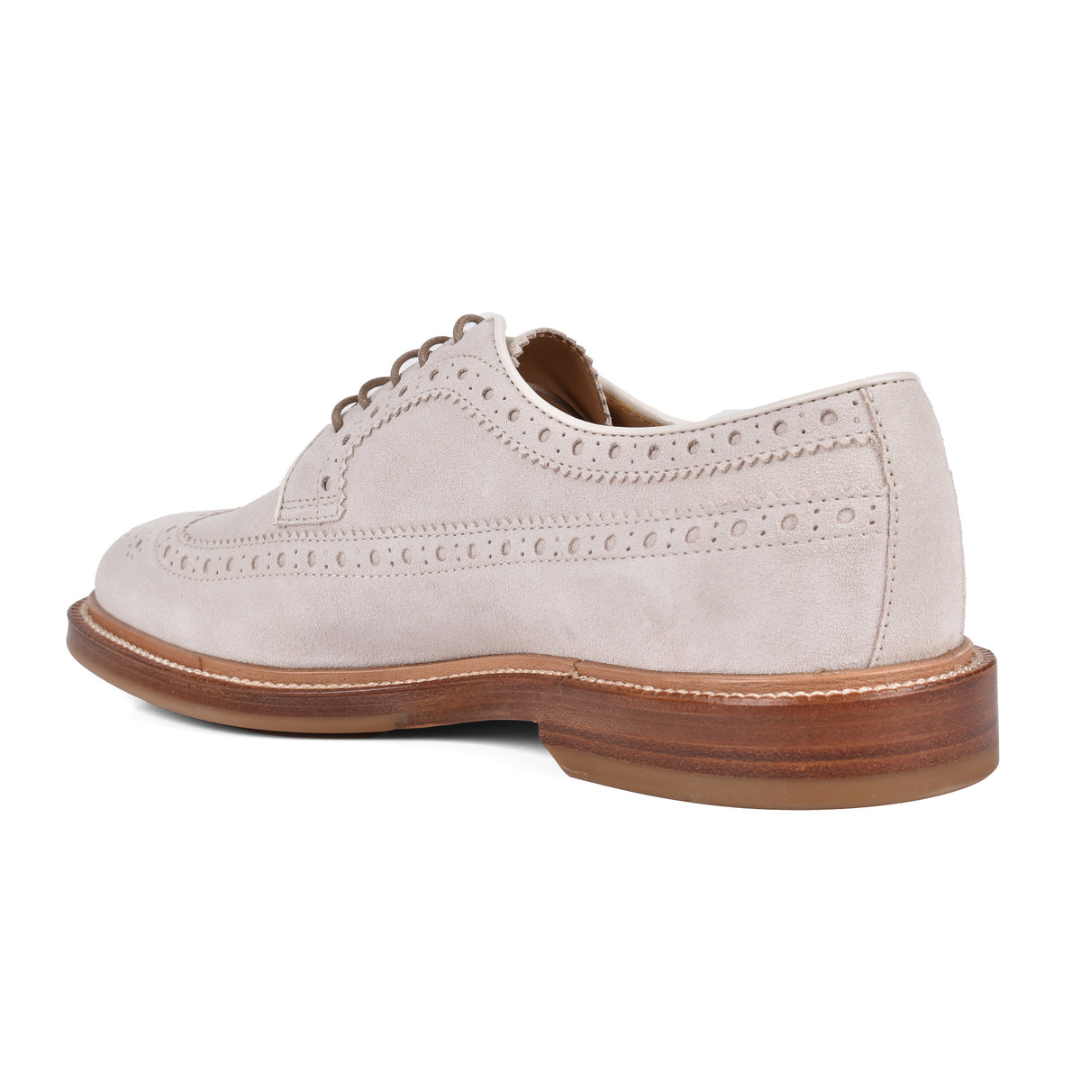 BRUNELLO CUCINELLI MEN'S 100% SUEDE OXFORD STYLE WING TIP SHOES NWT