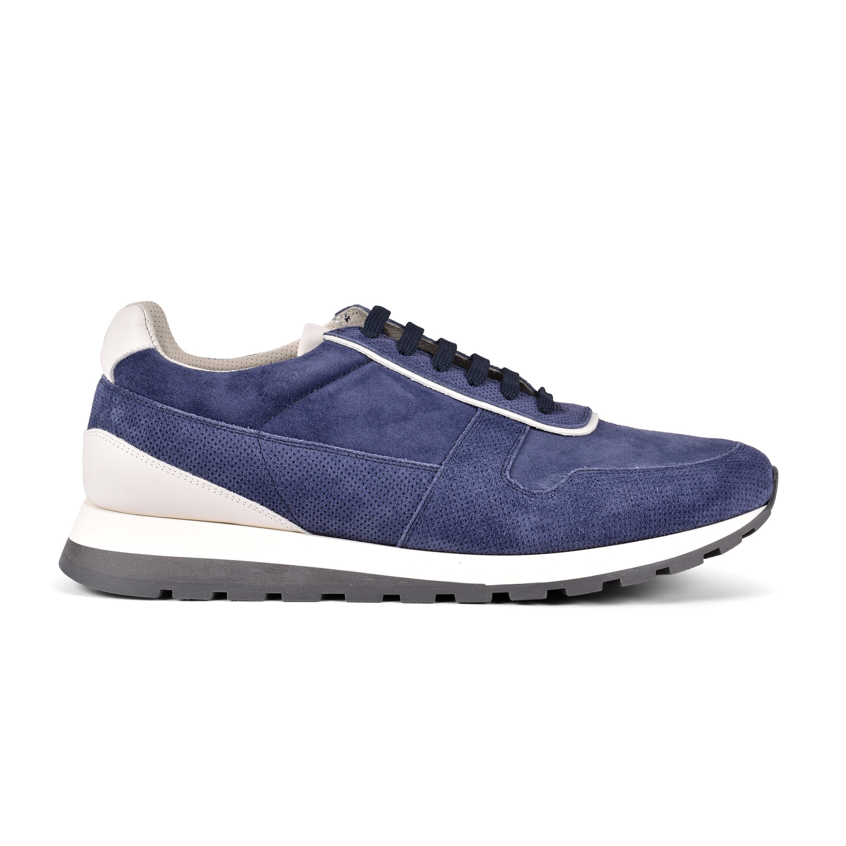 BRUNELLO CUCINELLI MEN'S 100% LEATHER NAVY FASHION RUNNER SNEAKERS SHOE