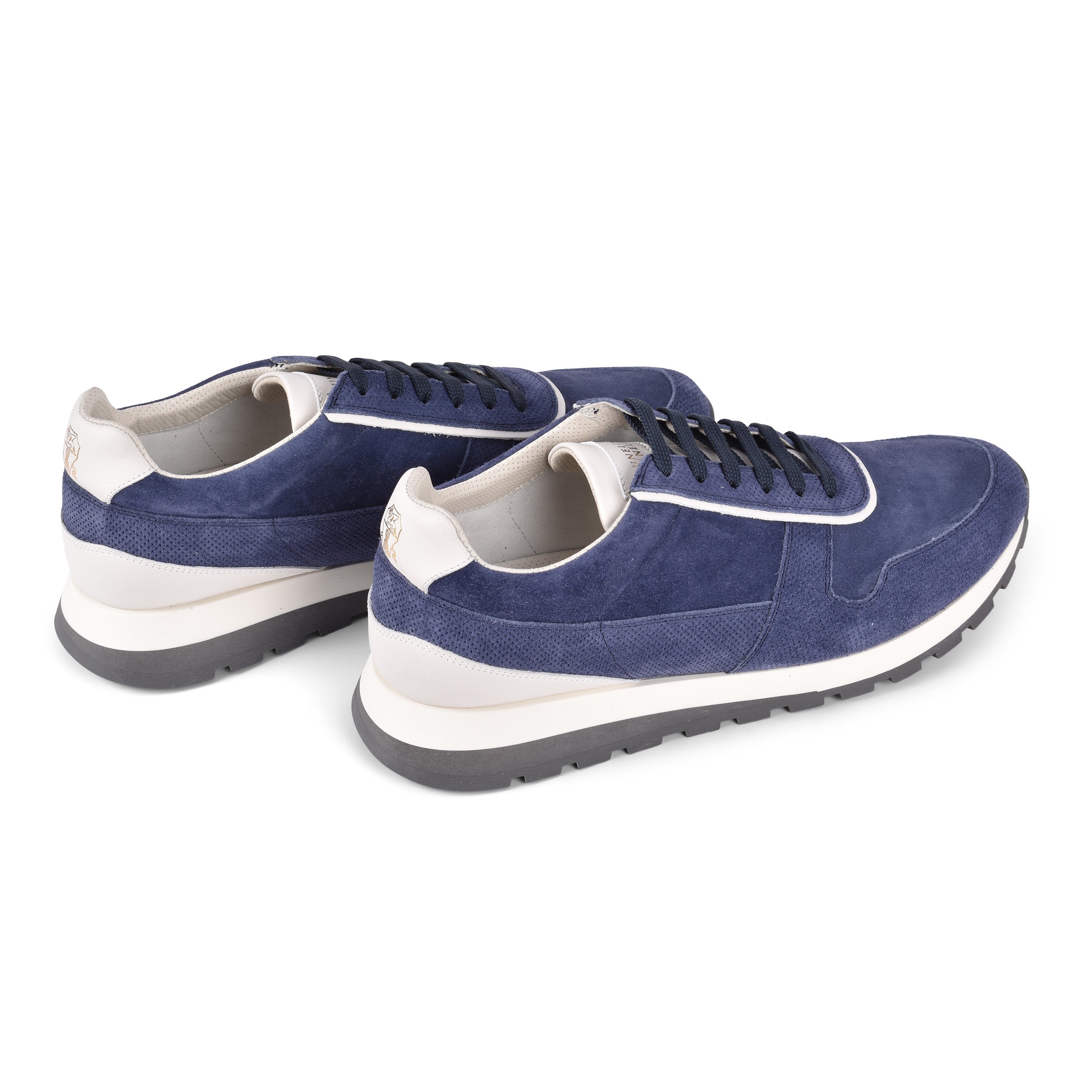 BRUNELLO CUCINELLI MEN'S 100% LEATHER NAVY FASHION RUNNER SNEAKERS SHOE