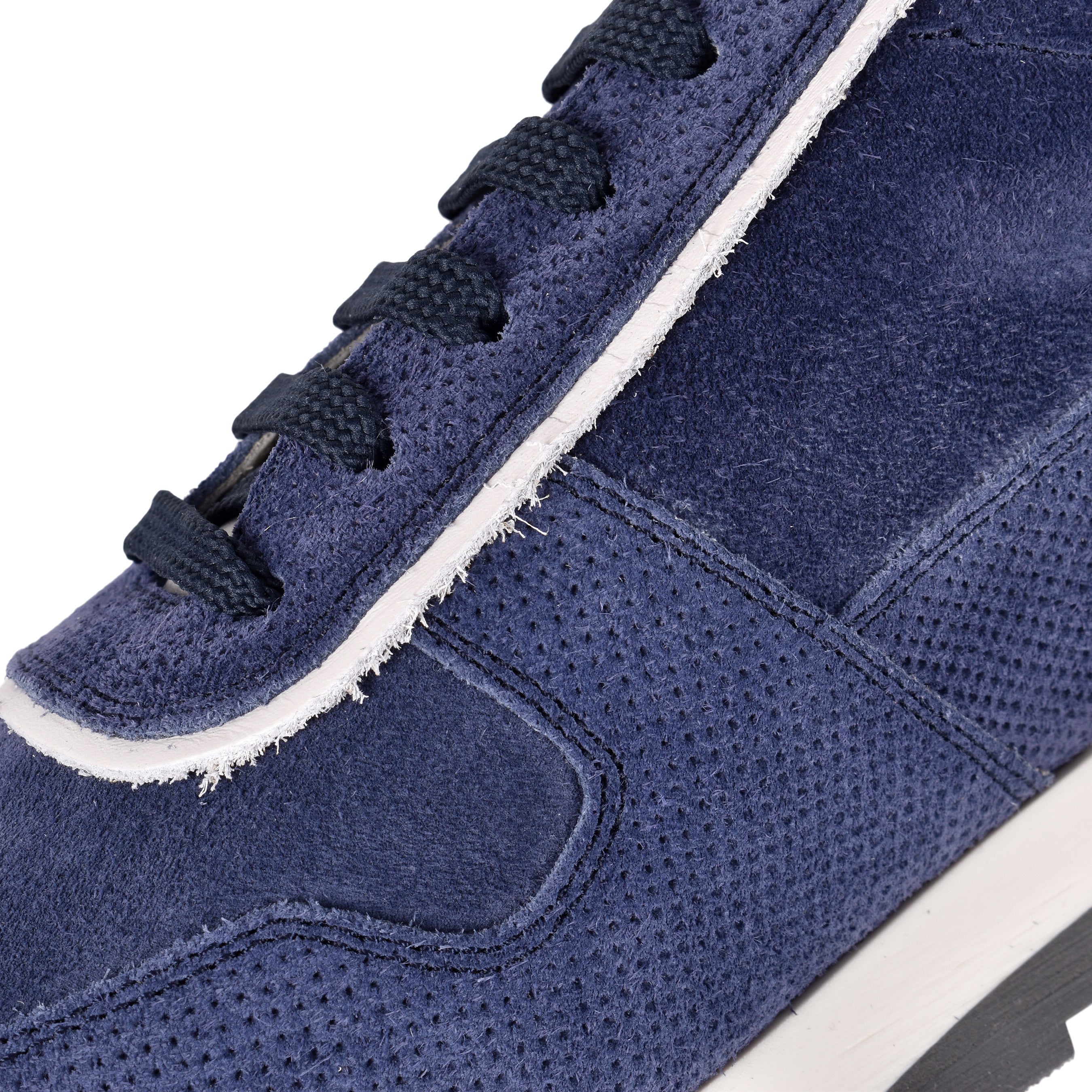BRUNELLO CUCINELLI MEN'S 100% LEATHER NAVY FASHION RUNNER SNEAKERS SHOE