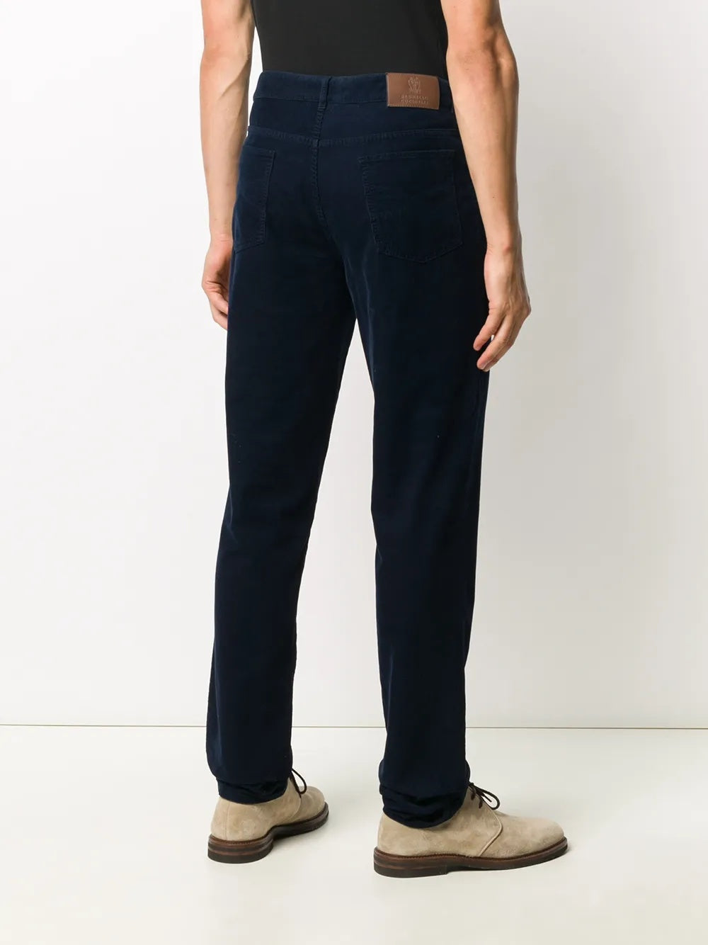 BRUNELLO CUCINELLI MEN'S NAVY STRAIGHT LEG TROUSERS