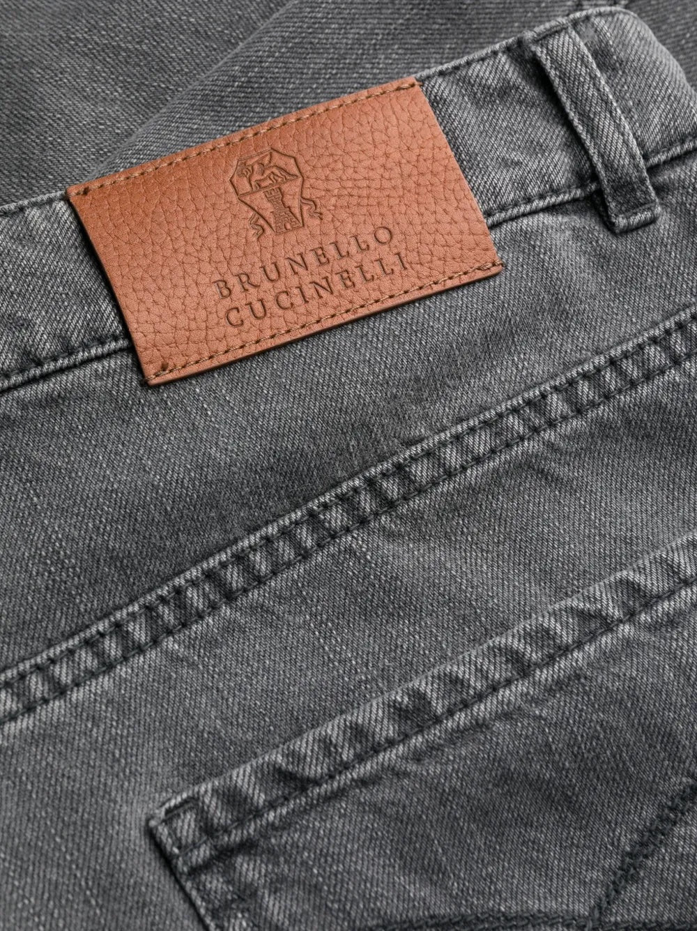 BRUNELLO CUCINELLI MEN'S CHARCOAL GRAY STRAIGHT-LEG TROUSERS