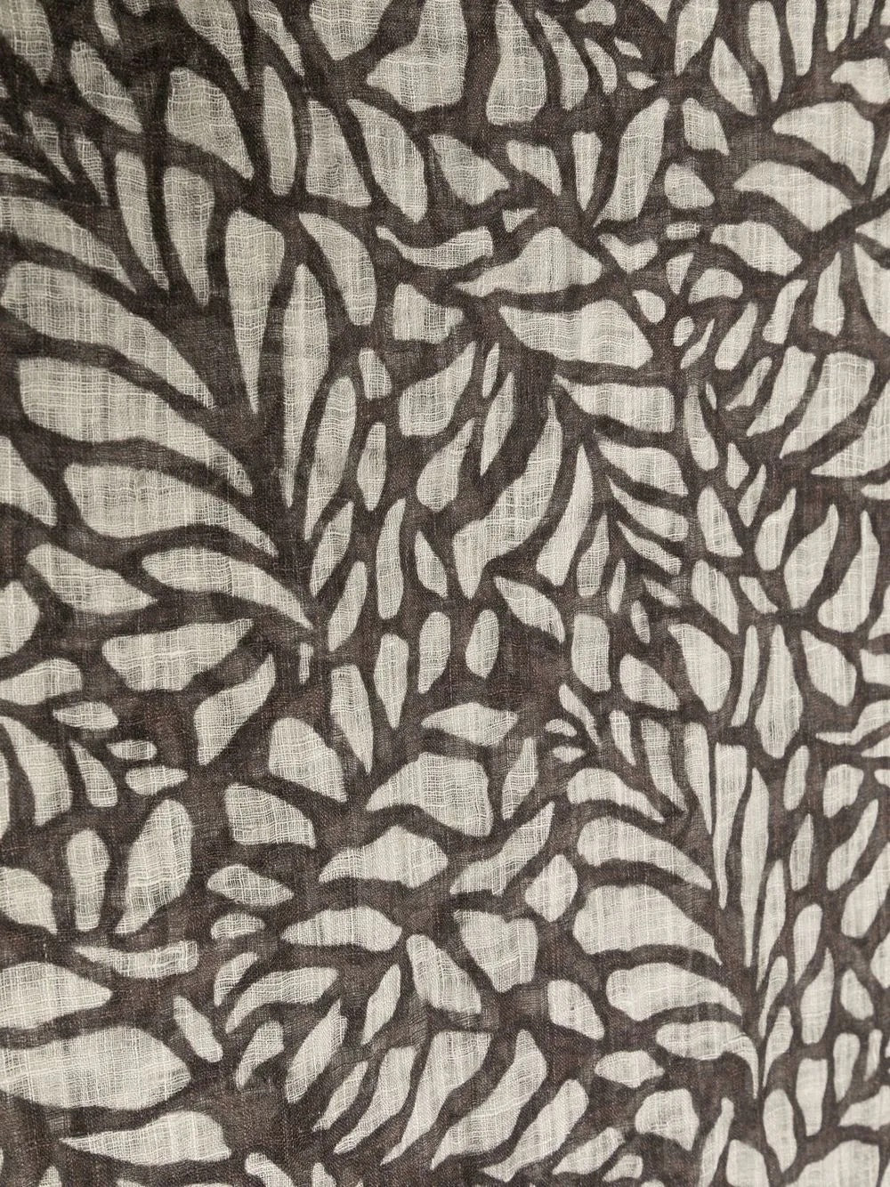 BRUNELLO CUCINELLI WOMEN'S BEIGE BROWN LEAF PATTERN SCARF