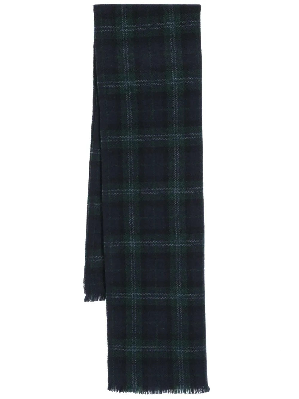 BRUNELLO CUCINELLI MEN'S BLUE PLAID CASHMERE SCARF