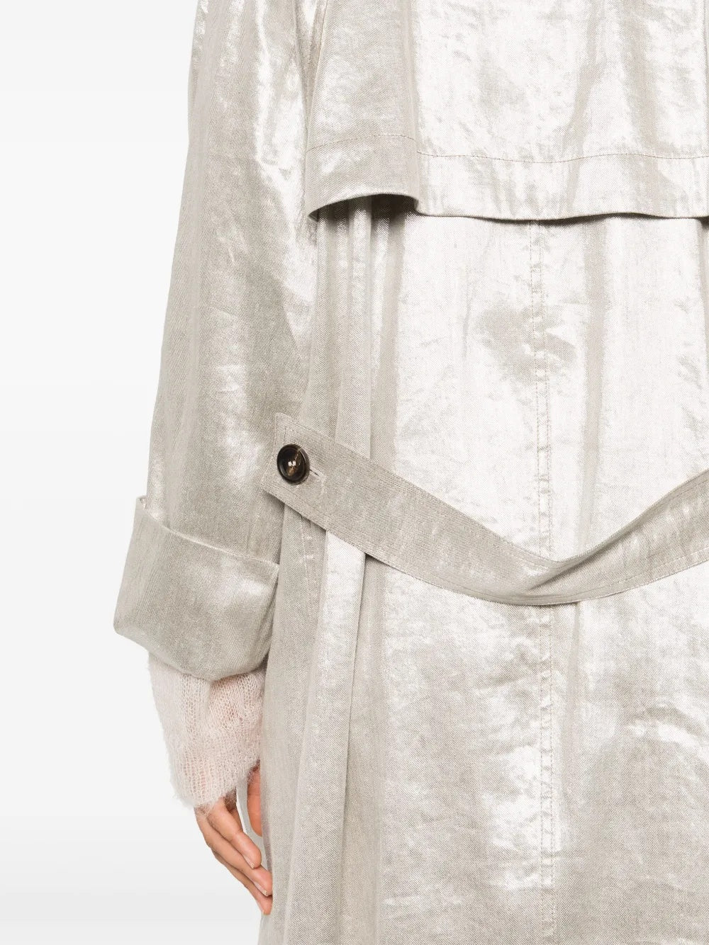 BRUNELLO CUCINELLI WOMEN'S LIGHT SILVER LONG COAT