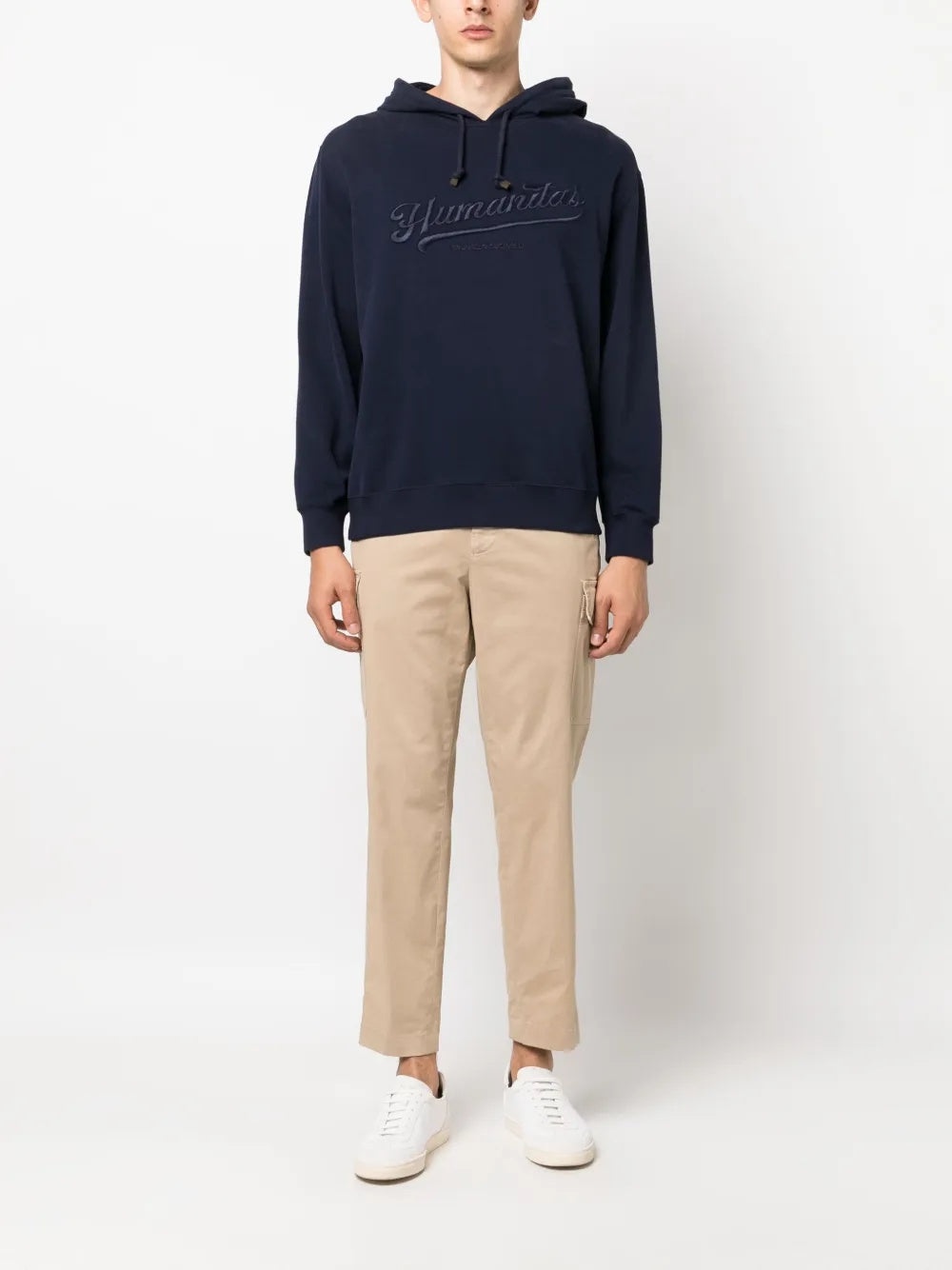 BRUNELLO CUCINELLI MEN'S BEIGE CARGO STYLE COTTON TROUSERS