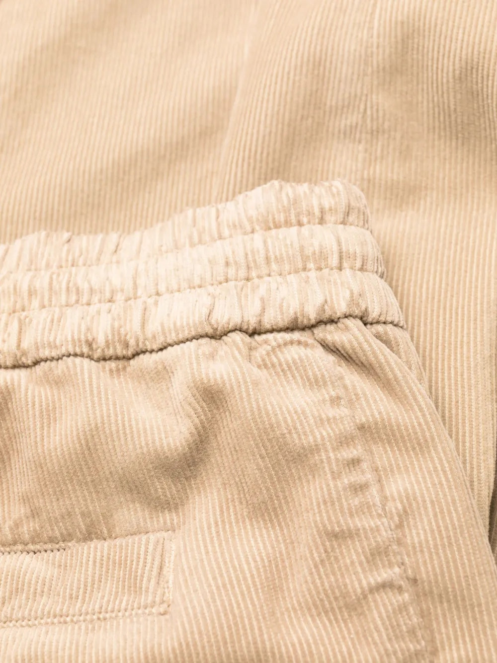 BRUNELLO CUCINELLI MEN'S BEIGE DRAWSTRING CORDUROY TROUSERS
