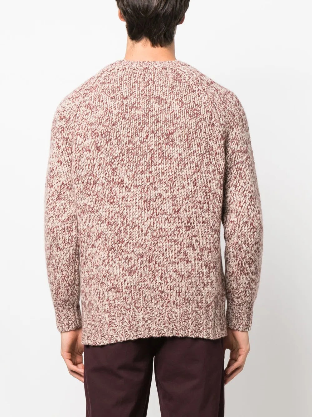 BRUNELLO CUCINELLI MEN'S RED WOOL SILK SWEATER
