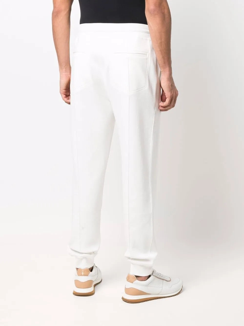 BRUNELLO CUCINELLI MEN'S OFF-WHITE DRAWSTRING JOGGER PANTS