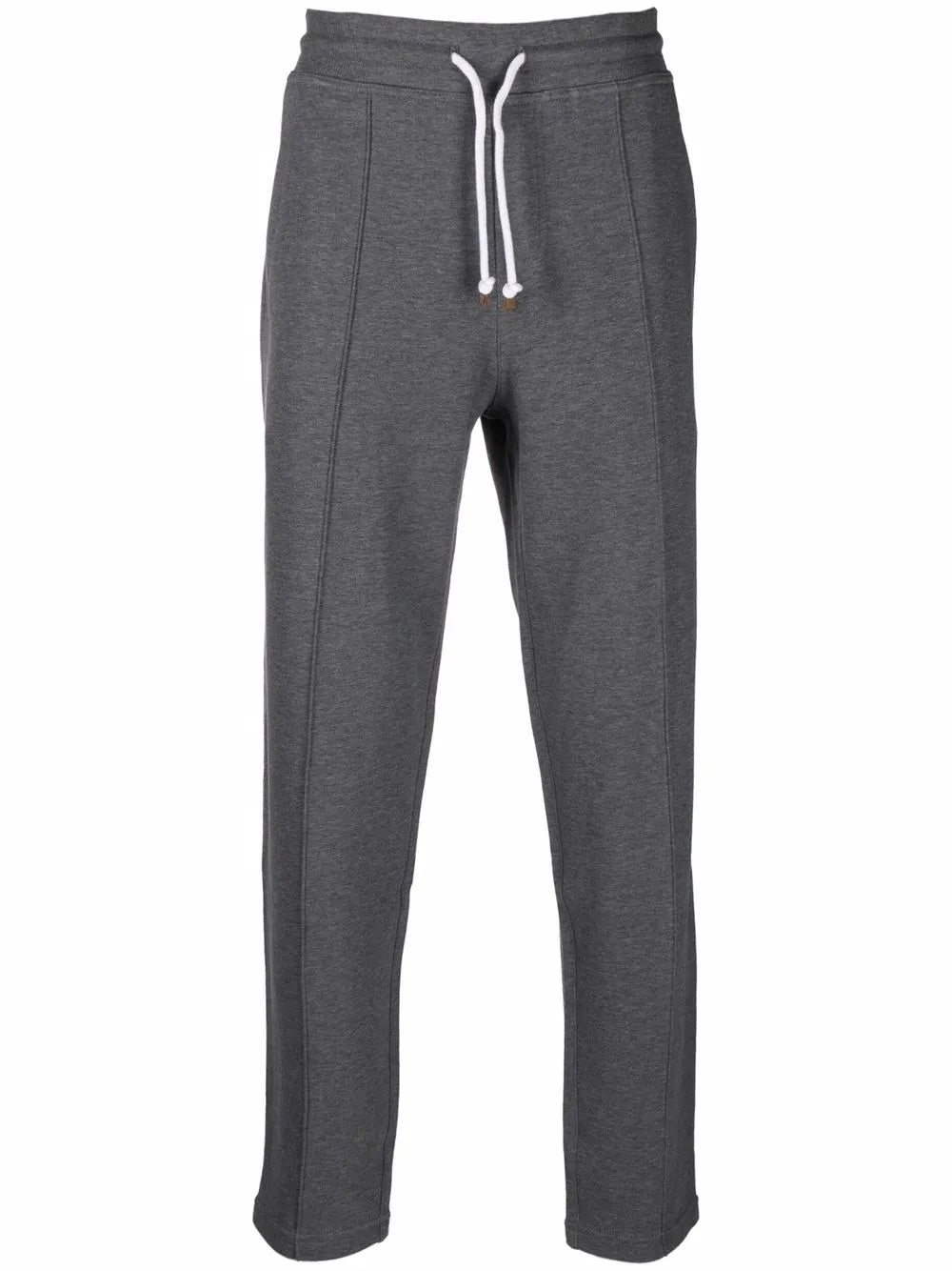 BRUNELLO CUCINELLI MEN'S CHARCOAL DRAWSTRING KNIT TROUSERS