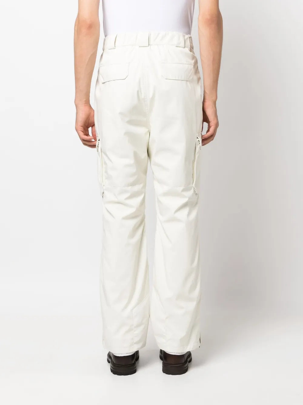 BRUNELLO CUCINELLI MEN'S WHITE CARGO TROUSERS WITH POCKETS