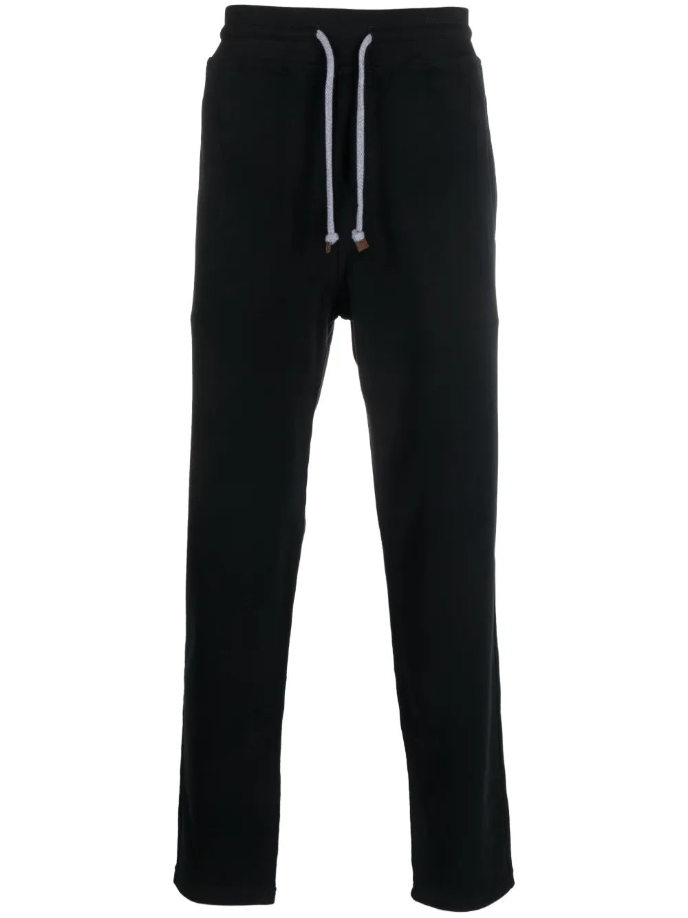BRUNELLO CUCINELLI MEN'S BLACK DRAWSTRING RELAXED TROUSERS