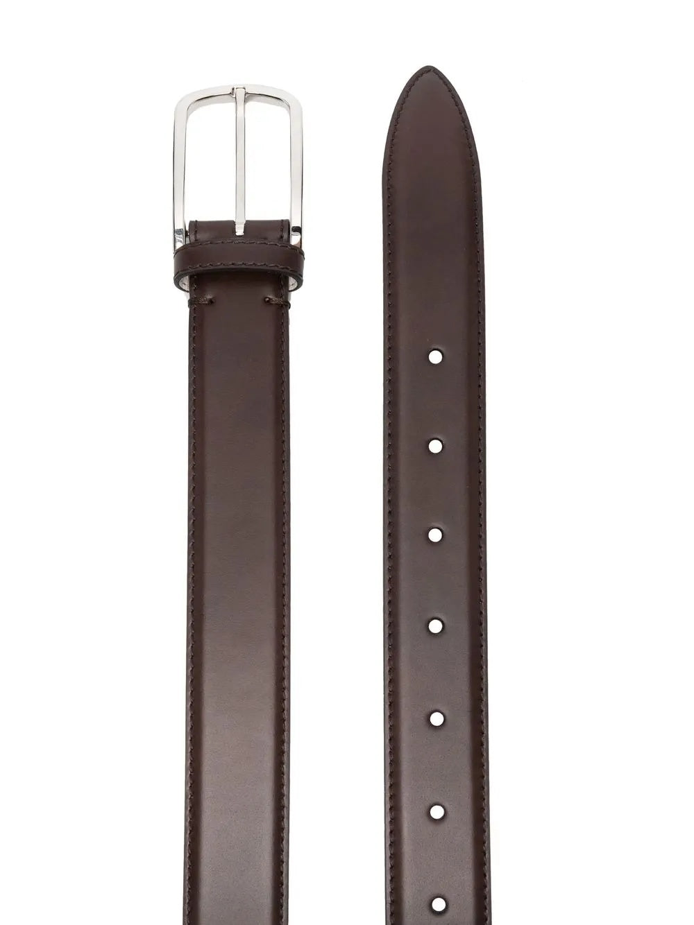 BRUNELLO CUCINELLI MEN'S BROWN LEATHER BELT