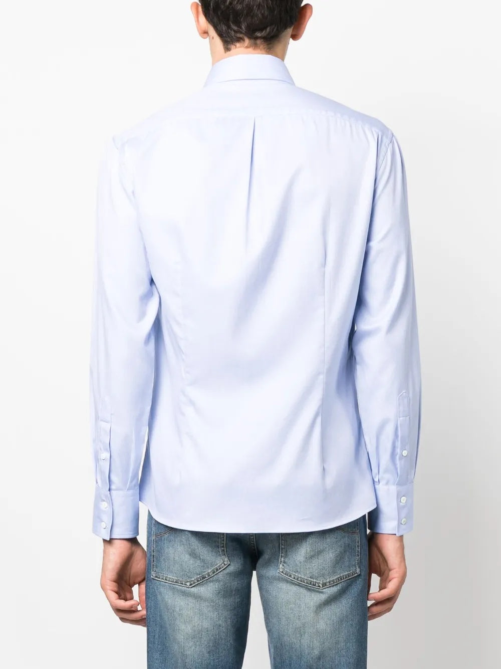BRUNELLO CUCINELLI MEN'S LIGHT BLUE BUTTON-DOWN SHIRT