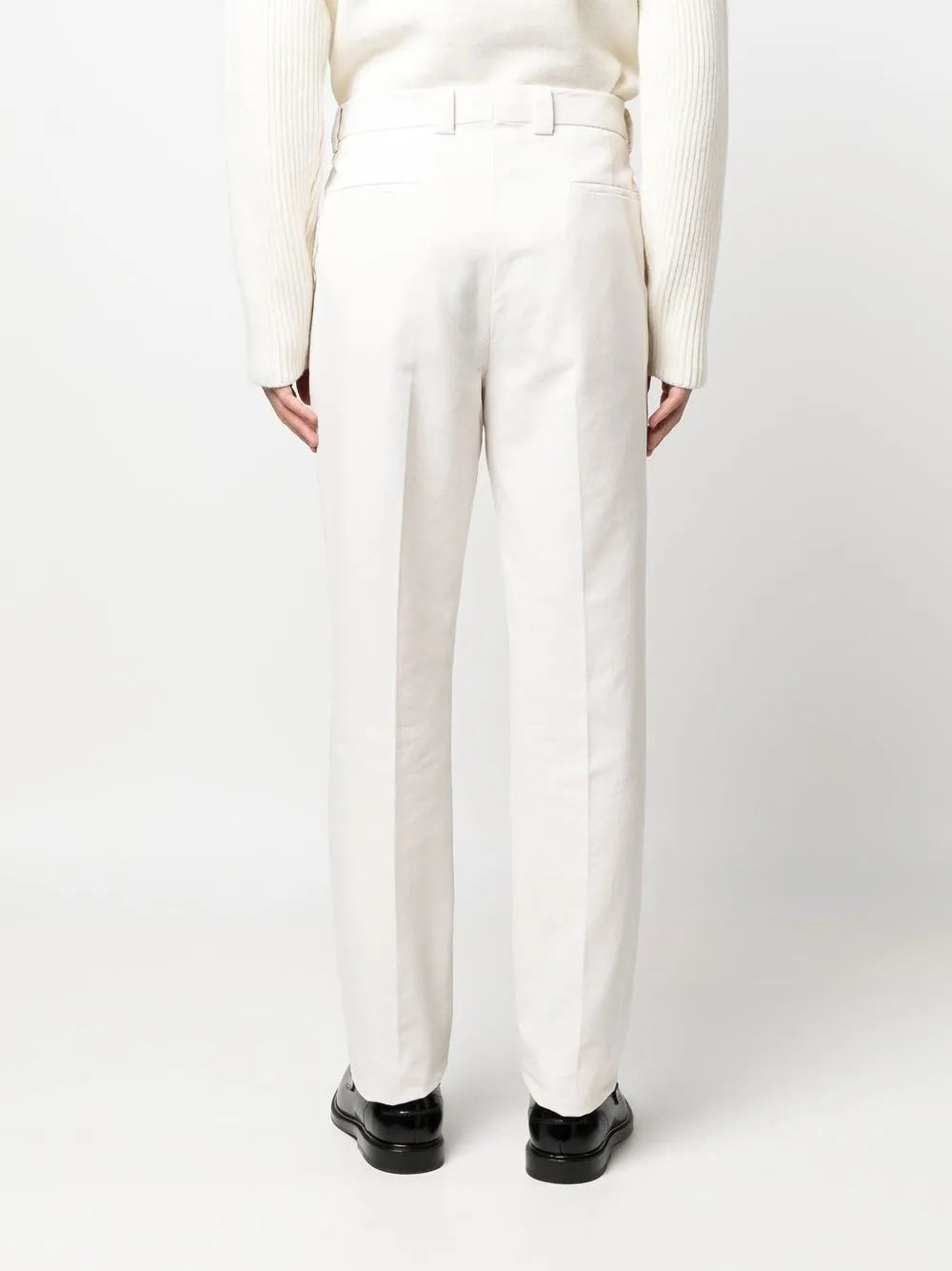BRUNELLO CUCINELLI MEN'S OFF WHITE TAILORED TROUSERS