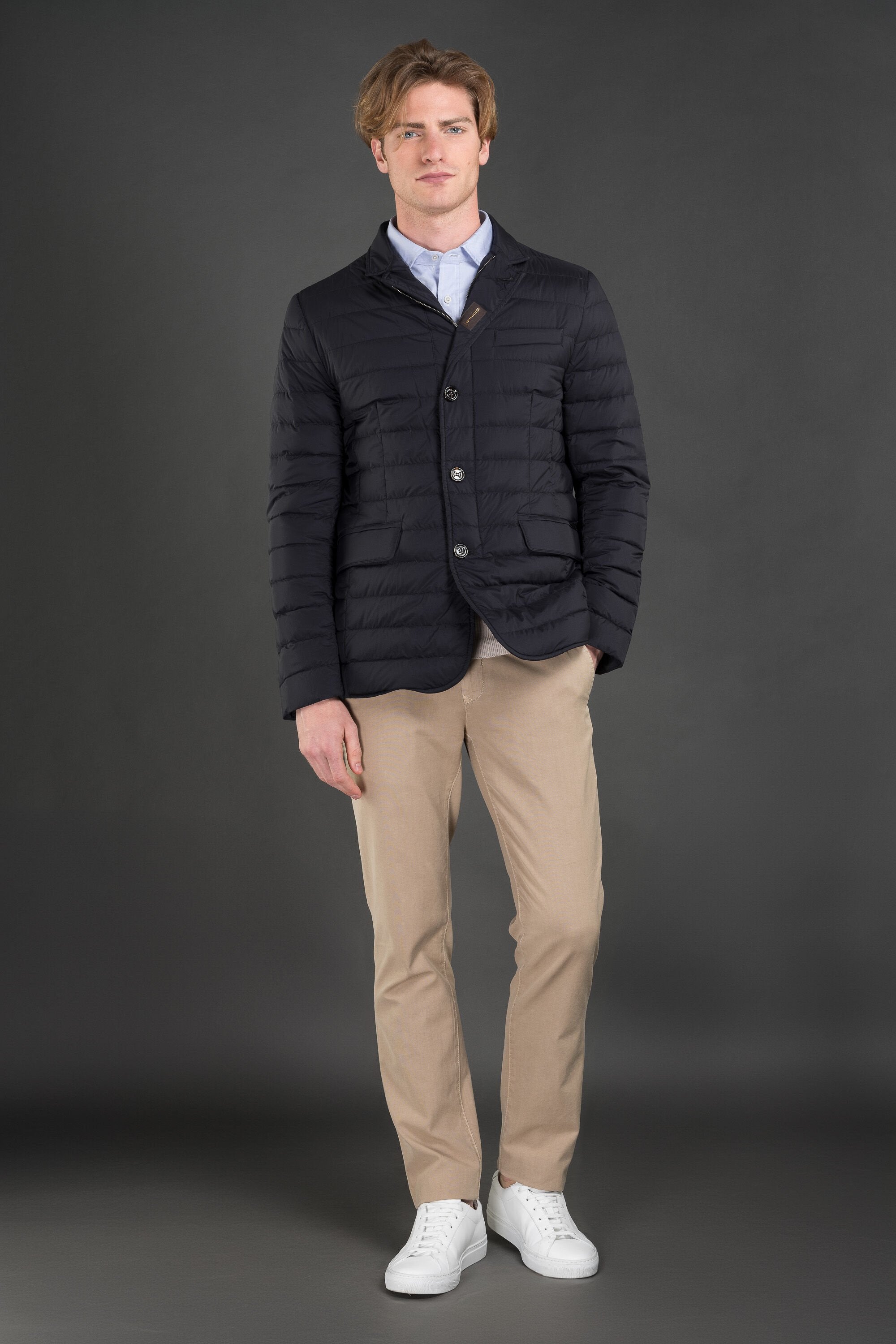 MOORER MEN'S DARK QUILTED BLAZER