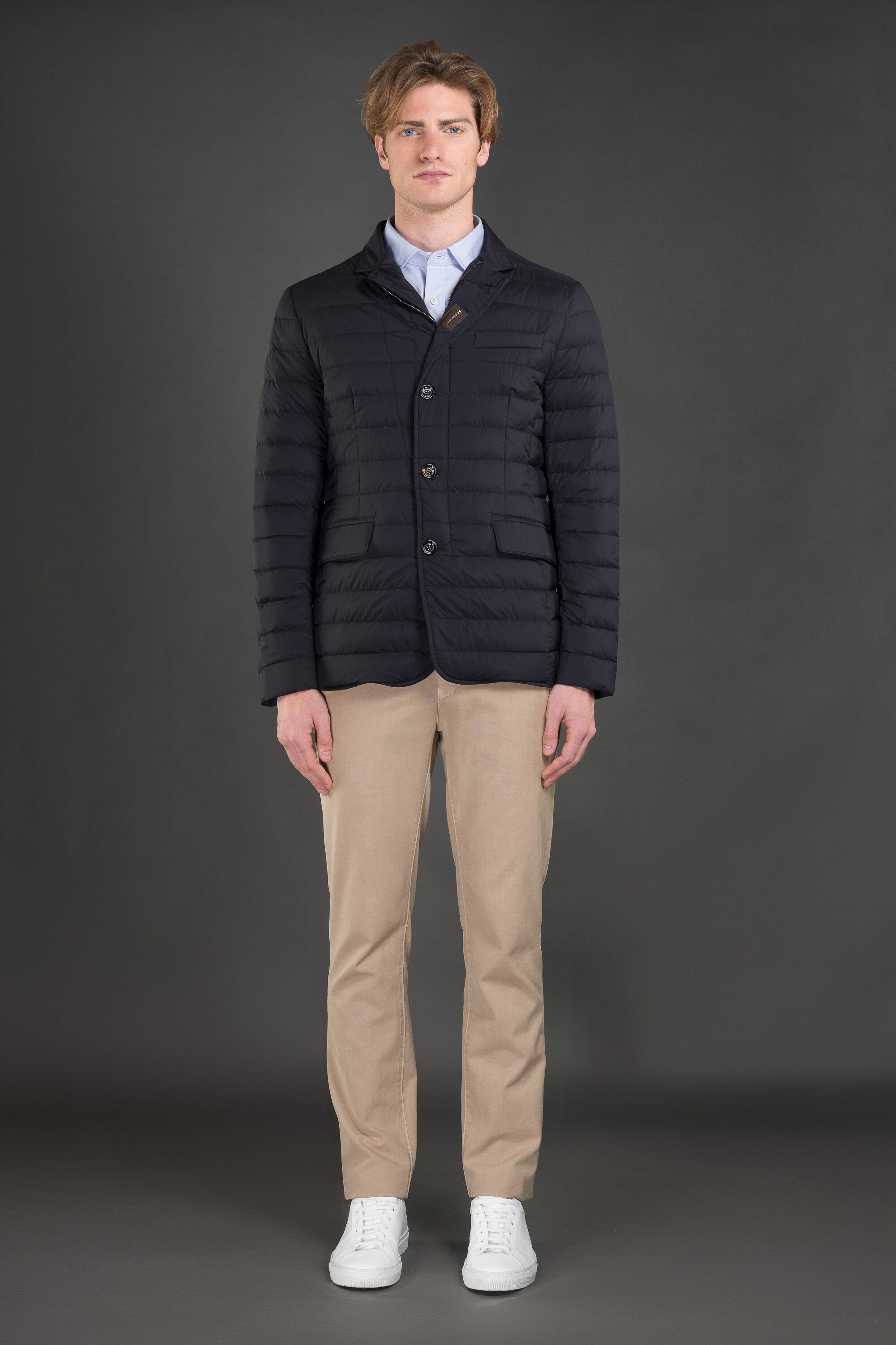 MOORER MEN'S DARK QUILTED BLAZER