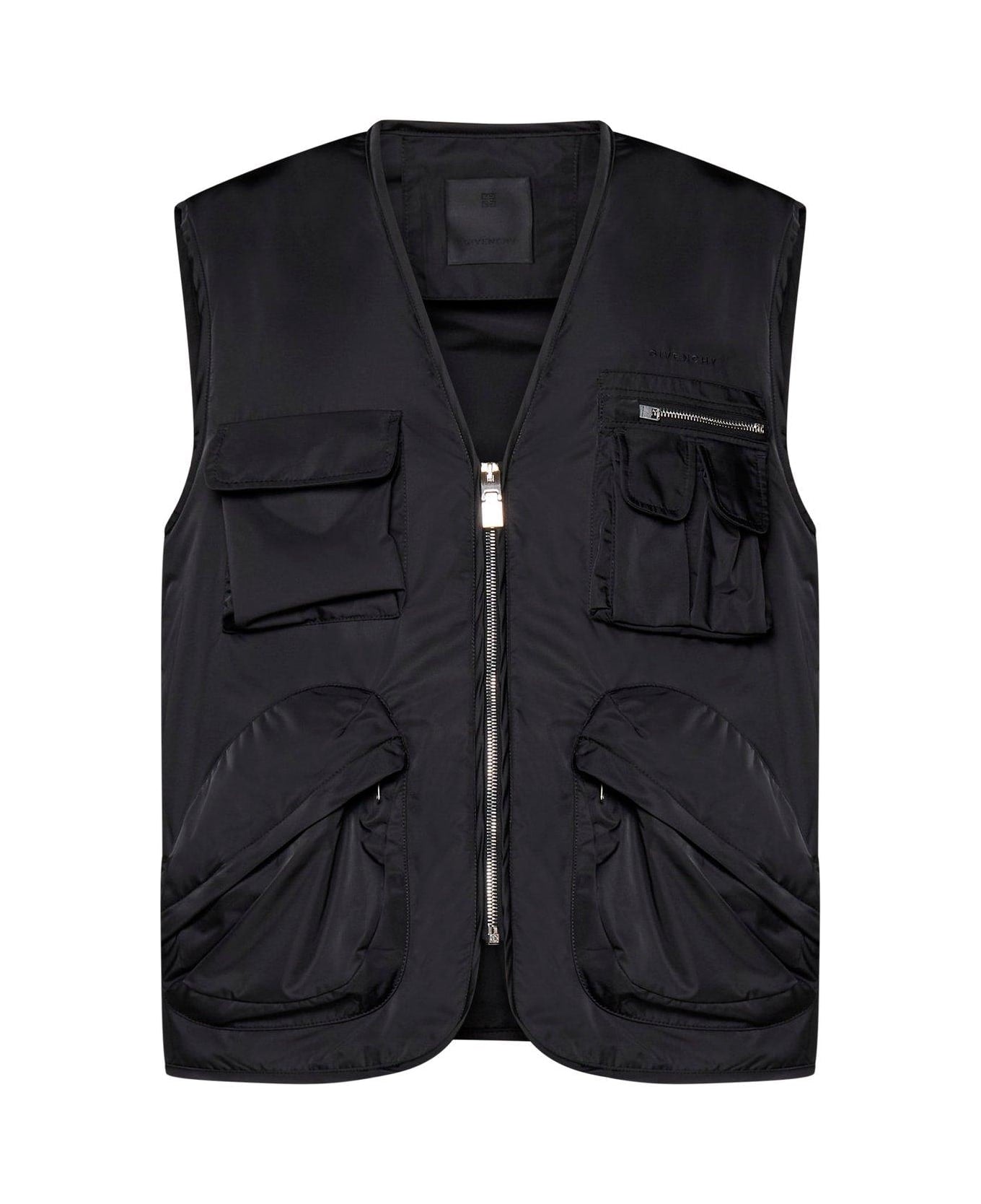 GIVENCHY MEN'S BLACK MULTIPOCKET SLEEVELESS VEST