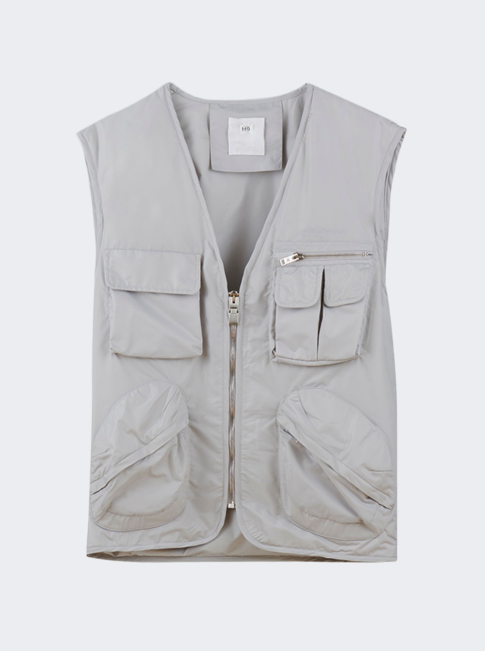 GIVENCHY MEN'S LIGHT GREY MULTIPOCKET VEST