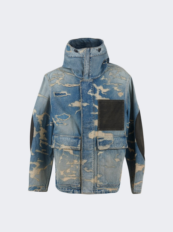 GIVENCHY MEN'S DENIM HOODED BLOUSON W/ MOLESKINE NWT