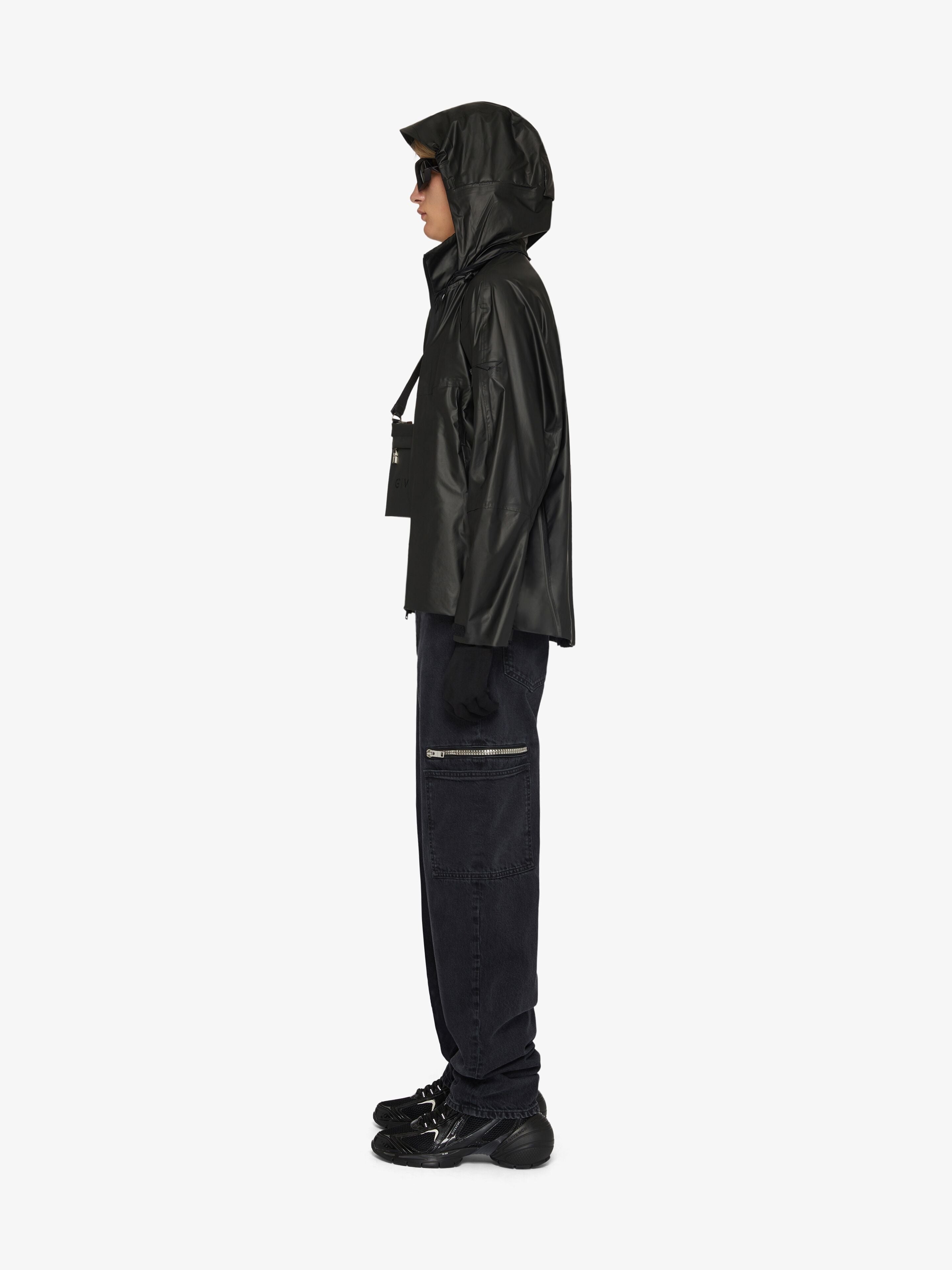 GIVENCHY MEN'S BLACK SHELL WINDBREAKER JACKET