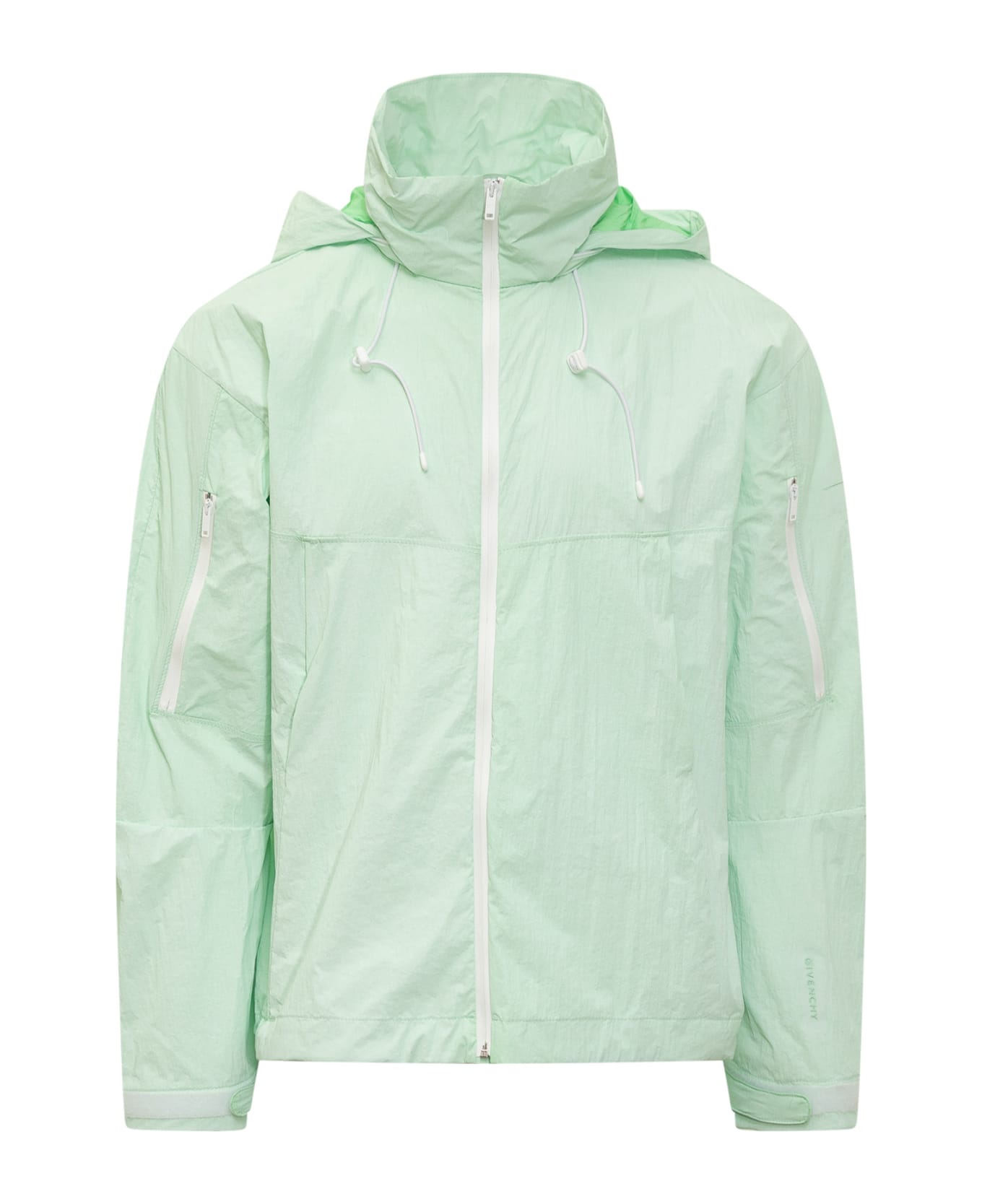 GIVENCHY MEN'S MINT GREEN SHELL WINDBREAKER JACKET