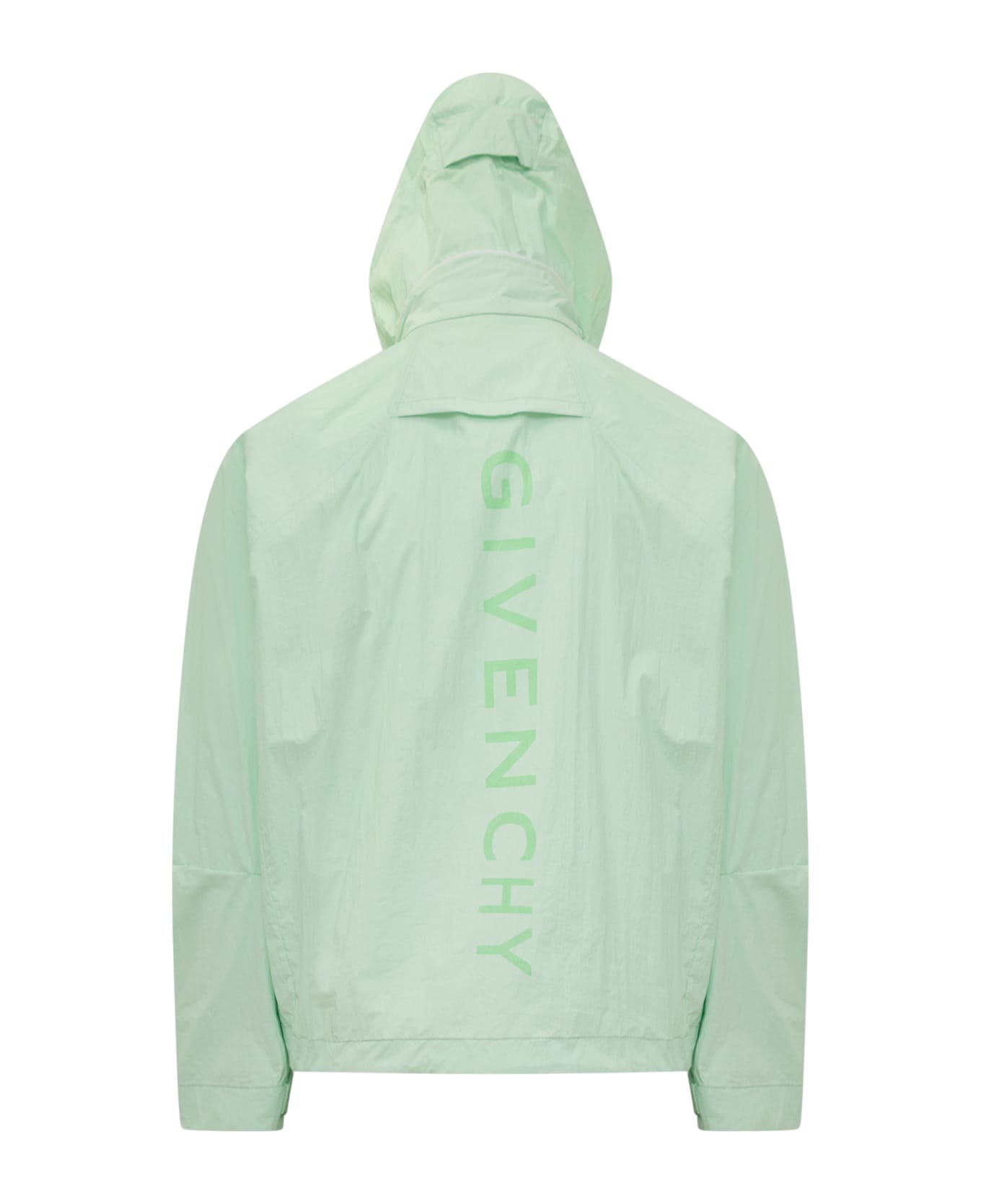 GIVENCHY MEN'S MINT GREEN SHELL WINDBREAKER JACKET