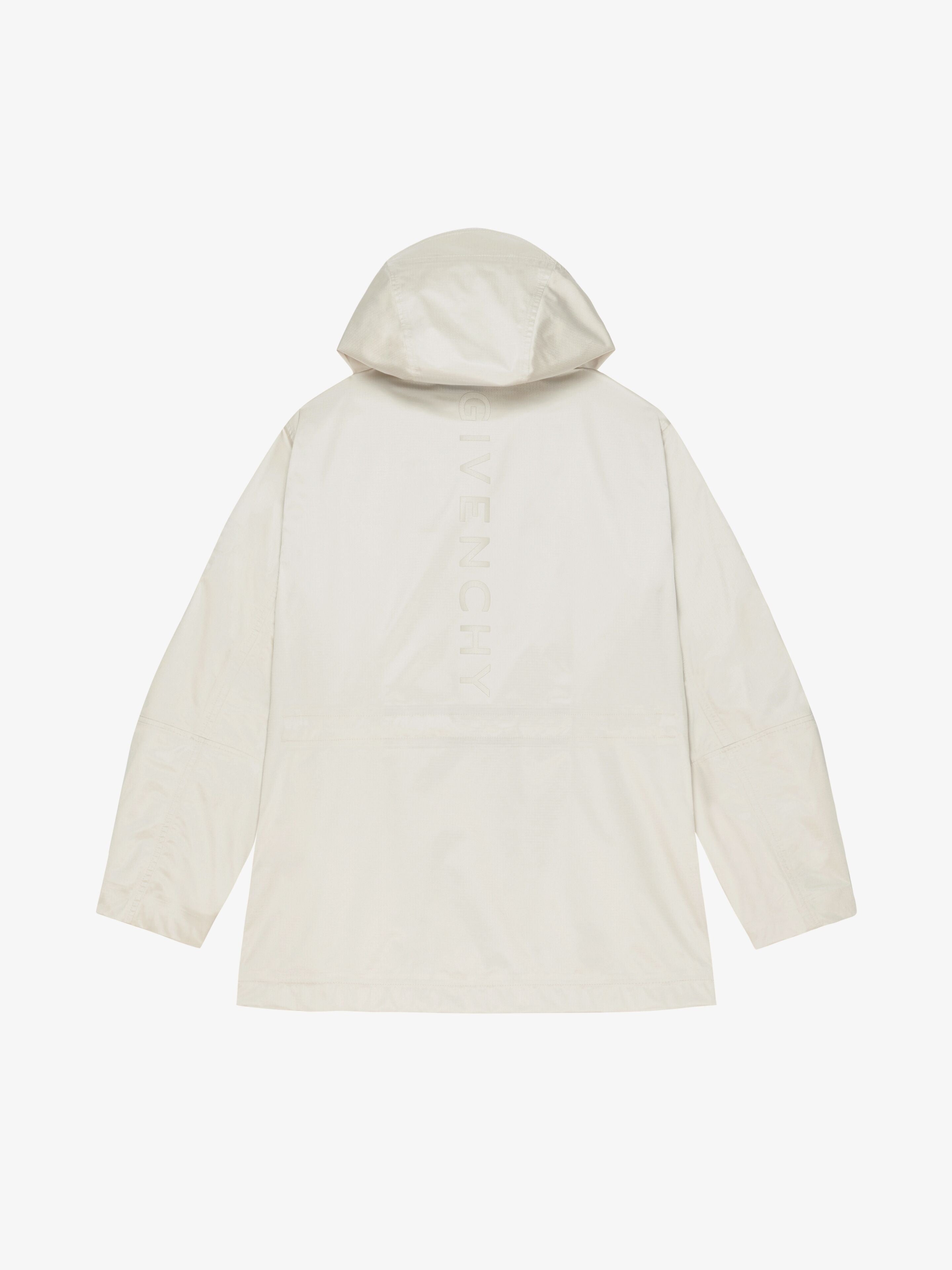 GIVENCHY MEN'S ECRU VELCRO DETAIL SHELL JACKET