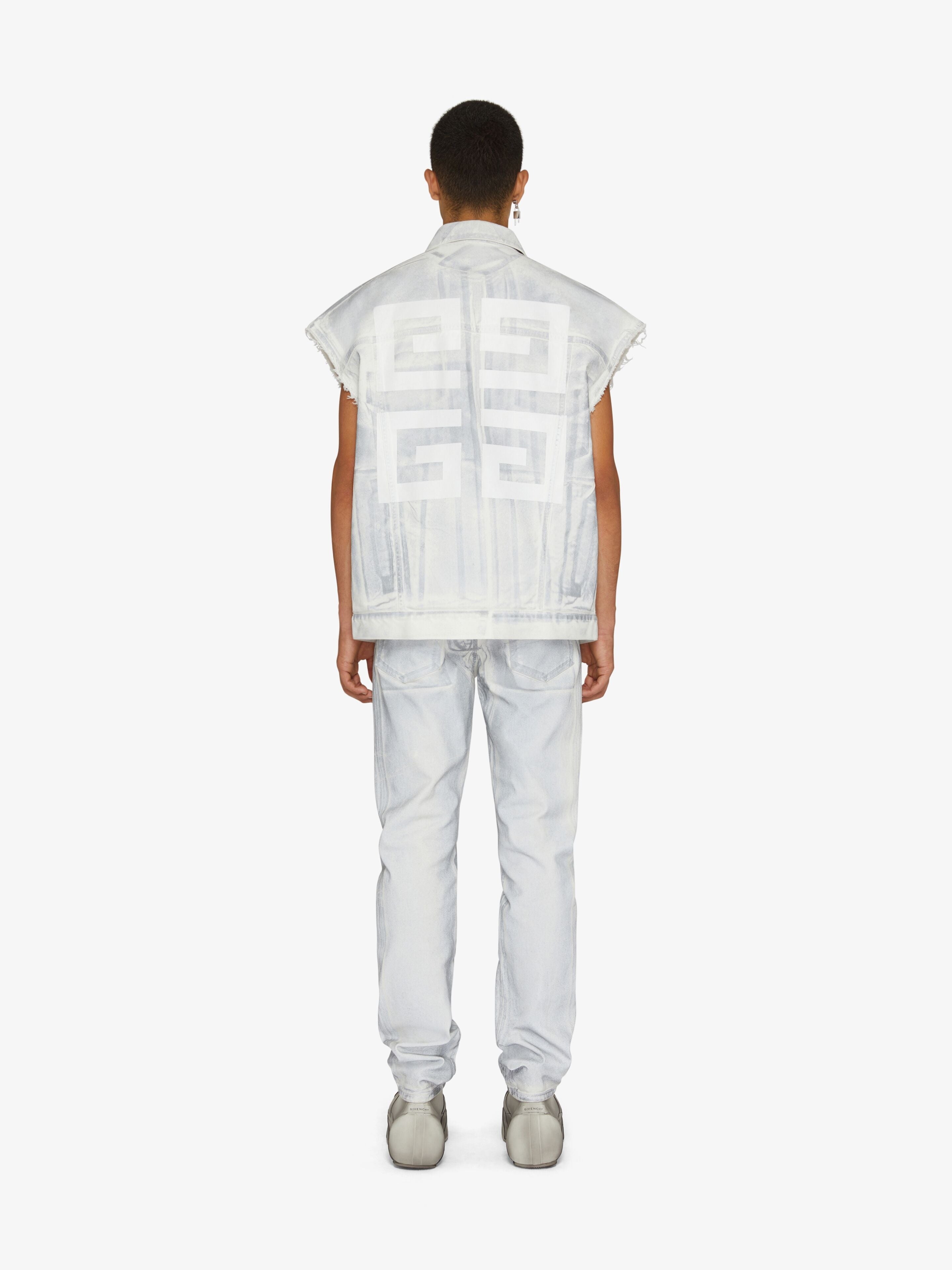 GIVENCHY MEN'S OVERSIZED FIT ZIP VEST V POCKET PRINT NWT