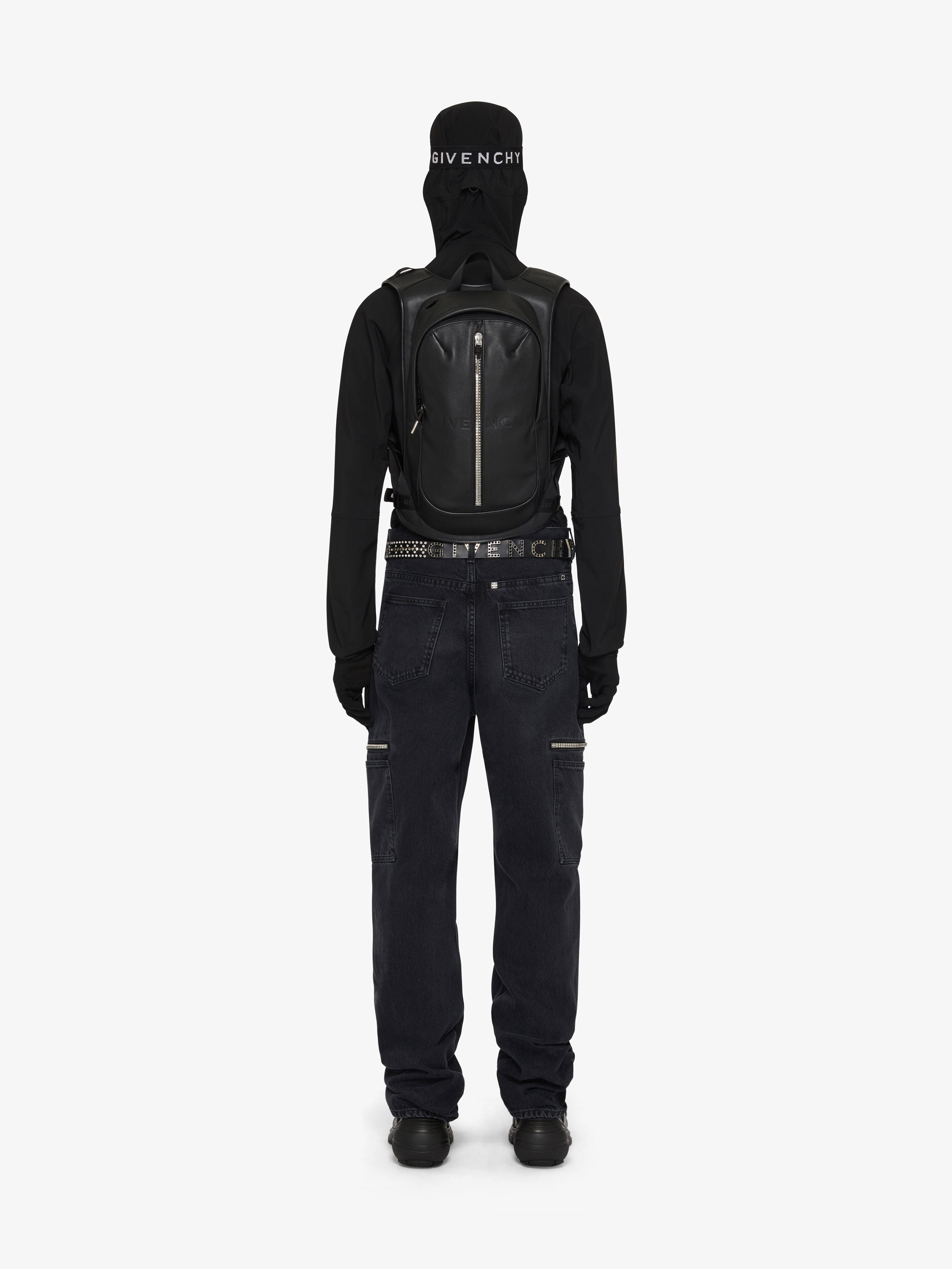 GIVENCHY MEN'S BLACK HOODED JACKET WITH ZIPPER