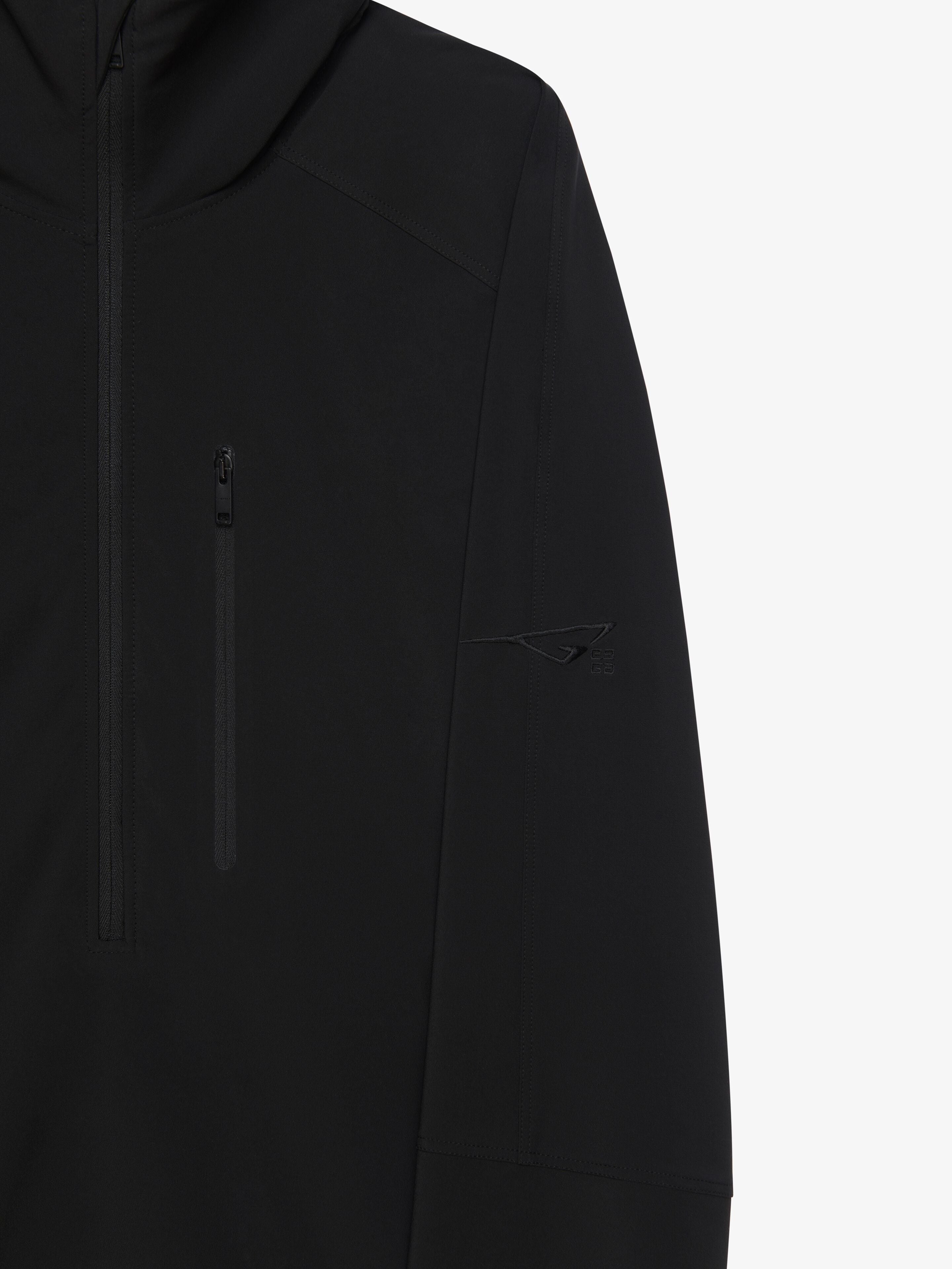 GIVENCHY MEN'S BLACK HOODED JACKET WITH ZIPPER