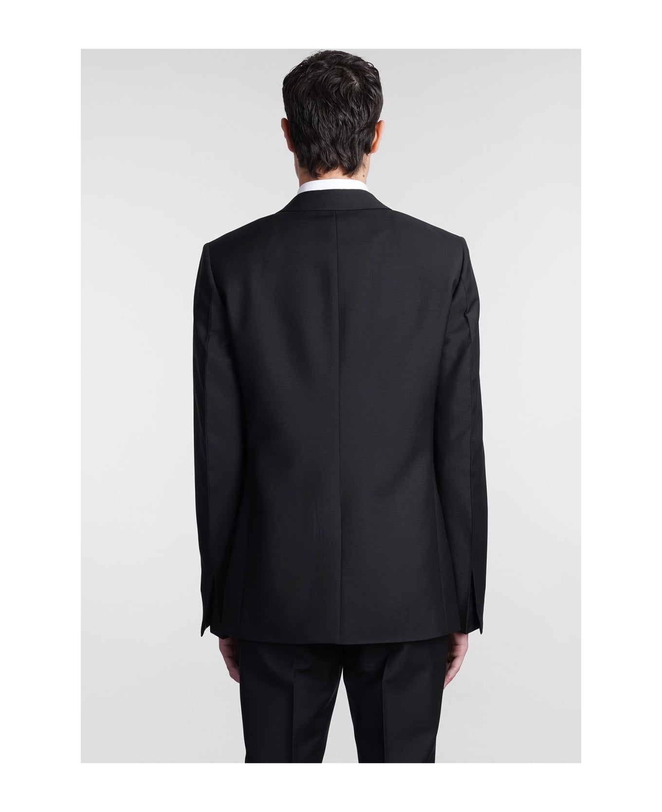 GIVENCHY MEN'S BLACK SATIN COLLAR SLIM JACKET