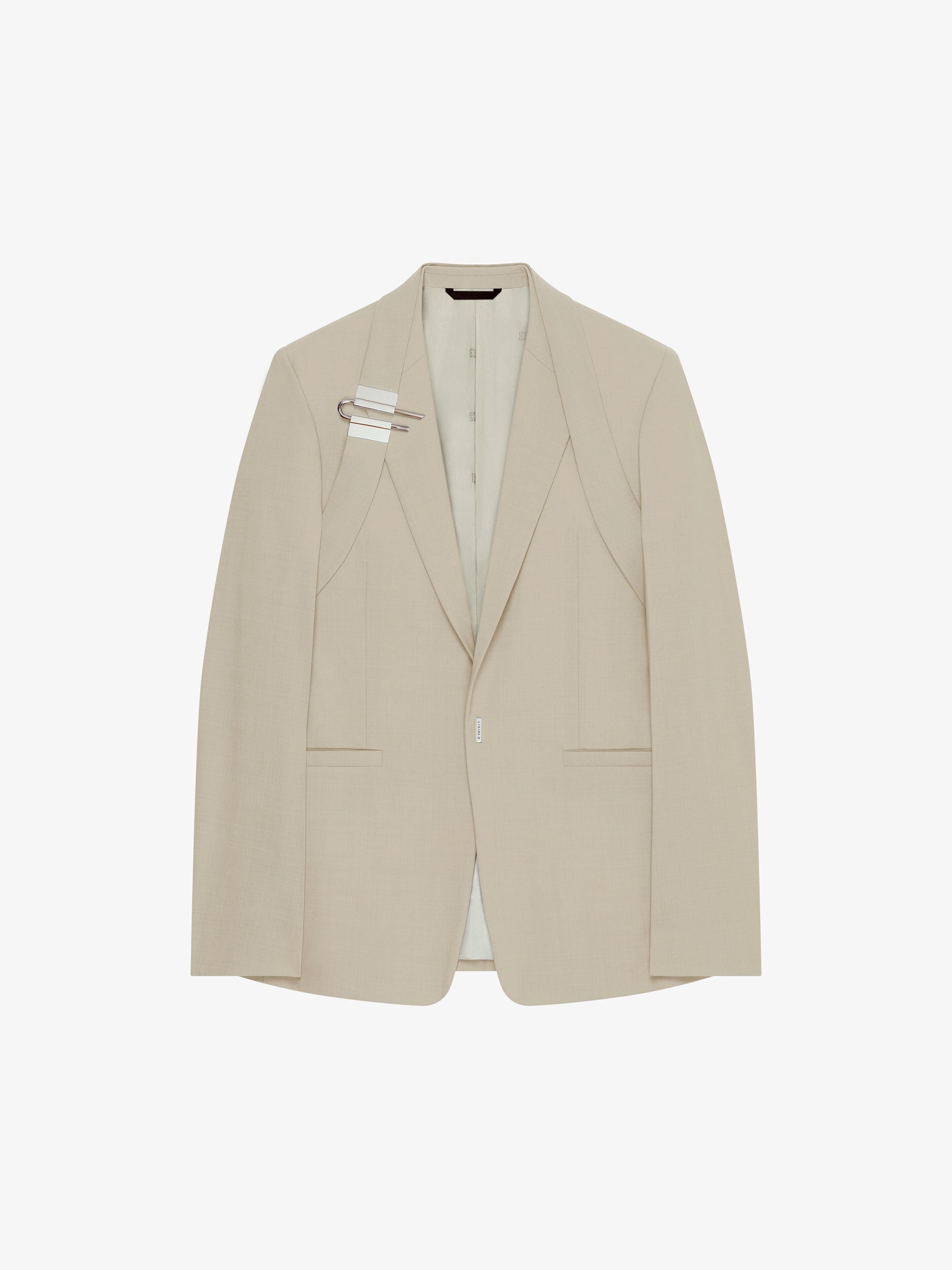 GIVENCHY MEN'S STONE GREY SLIM FIT JACKET