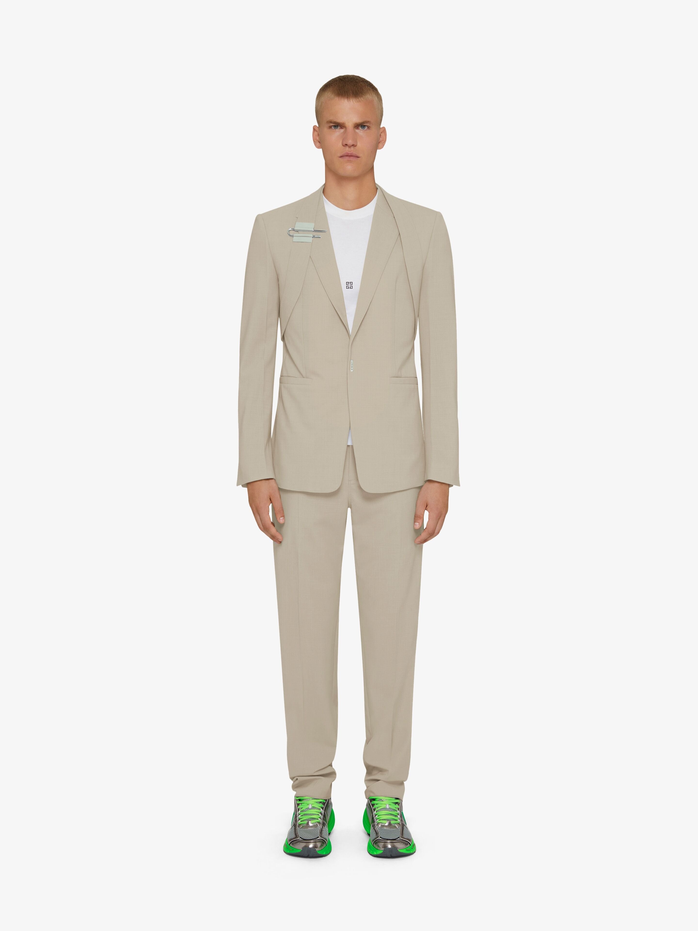 GIVENCHY MEN'S STONE GREY SLIM FIT JACKET