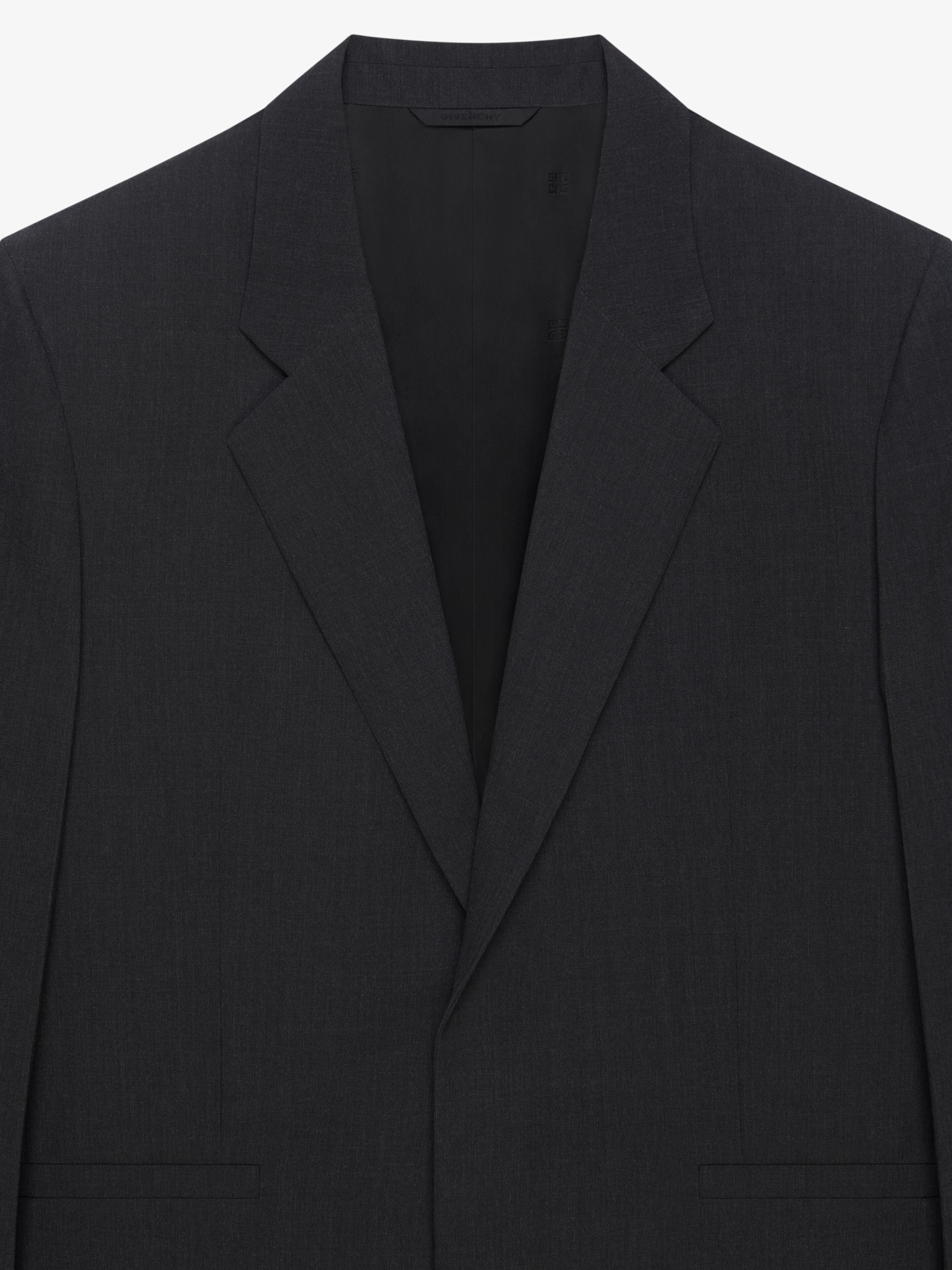 GIVENCHY MEN'S GREY LONG SLIM-FIT JACKET