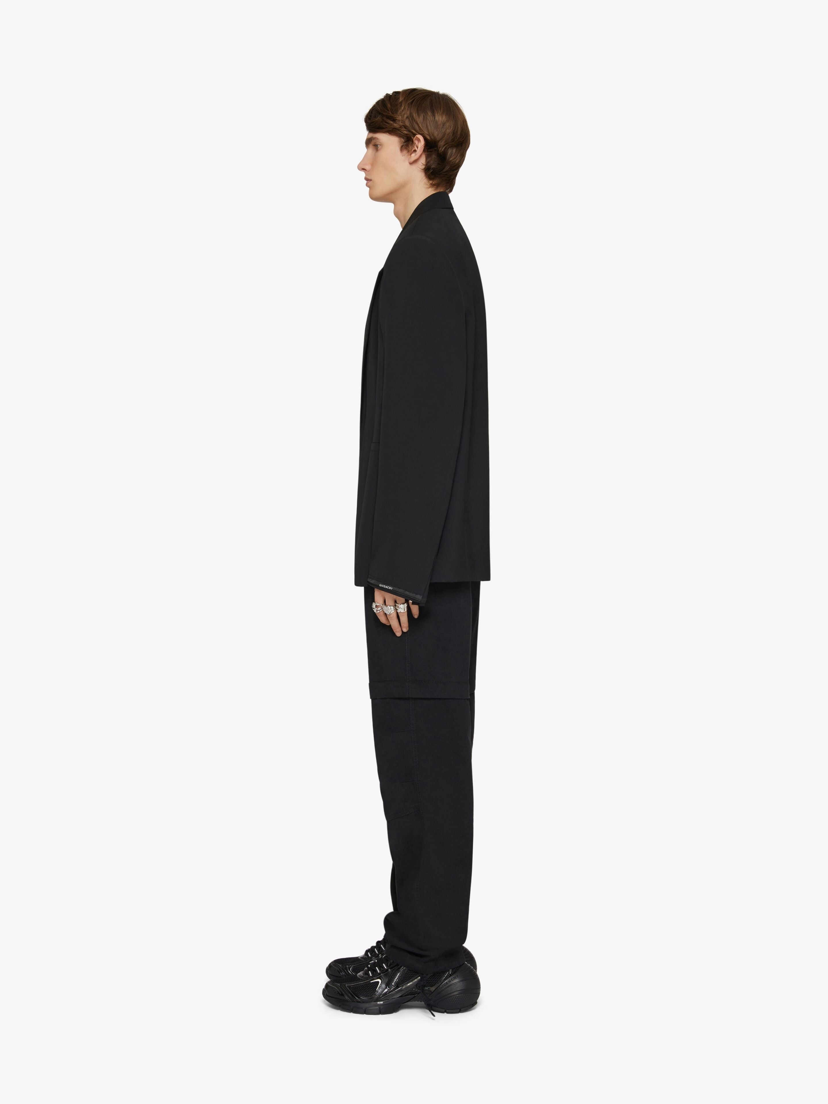 GIVENCHY MEN'S BLACK SLIM FIT TRAVEL JACKET